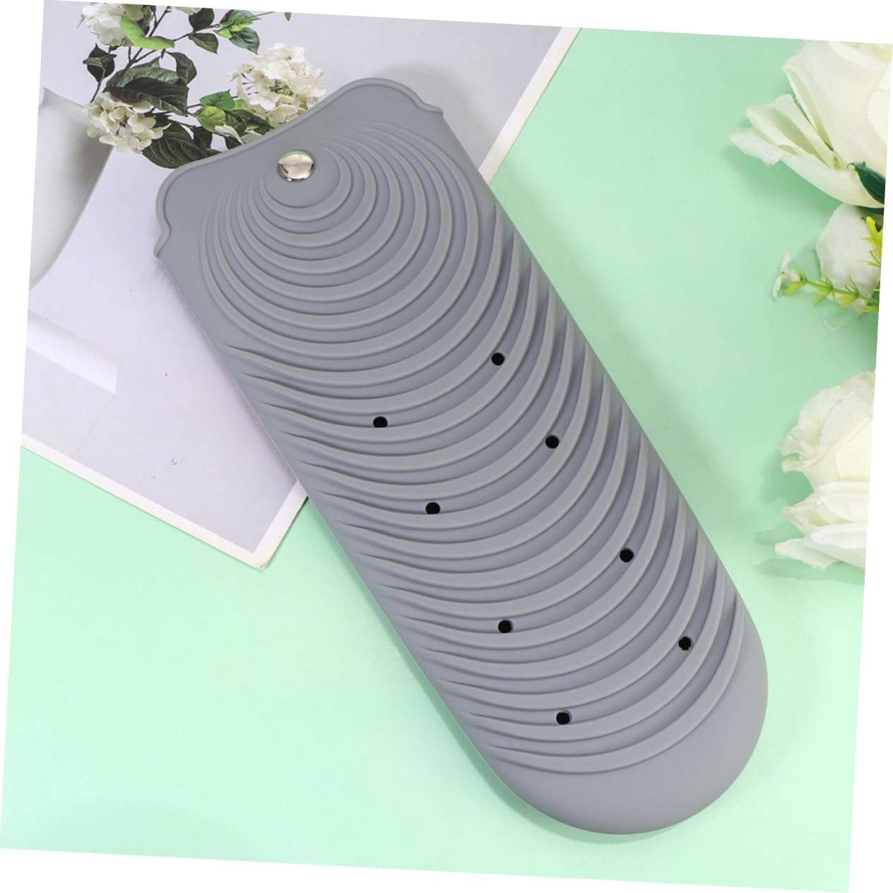 FOMIYES 2pcs Hair Curling Iron Storage Bag Hair Straightener Stand Hairdressing Tool Holder Heated Hair Rollers Curling Iron Heat Pads Heat Flat Iron Holder Flat Iron Mat Grey 5