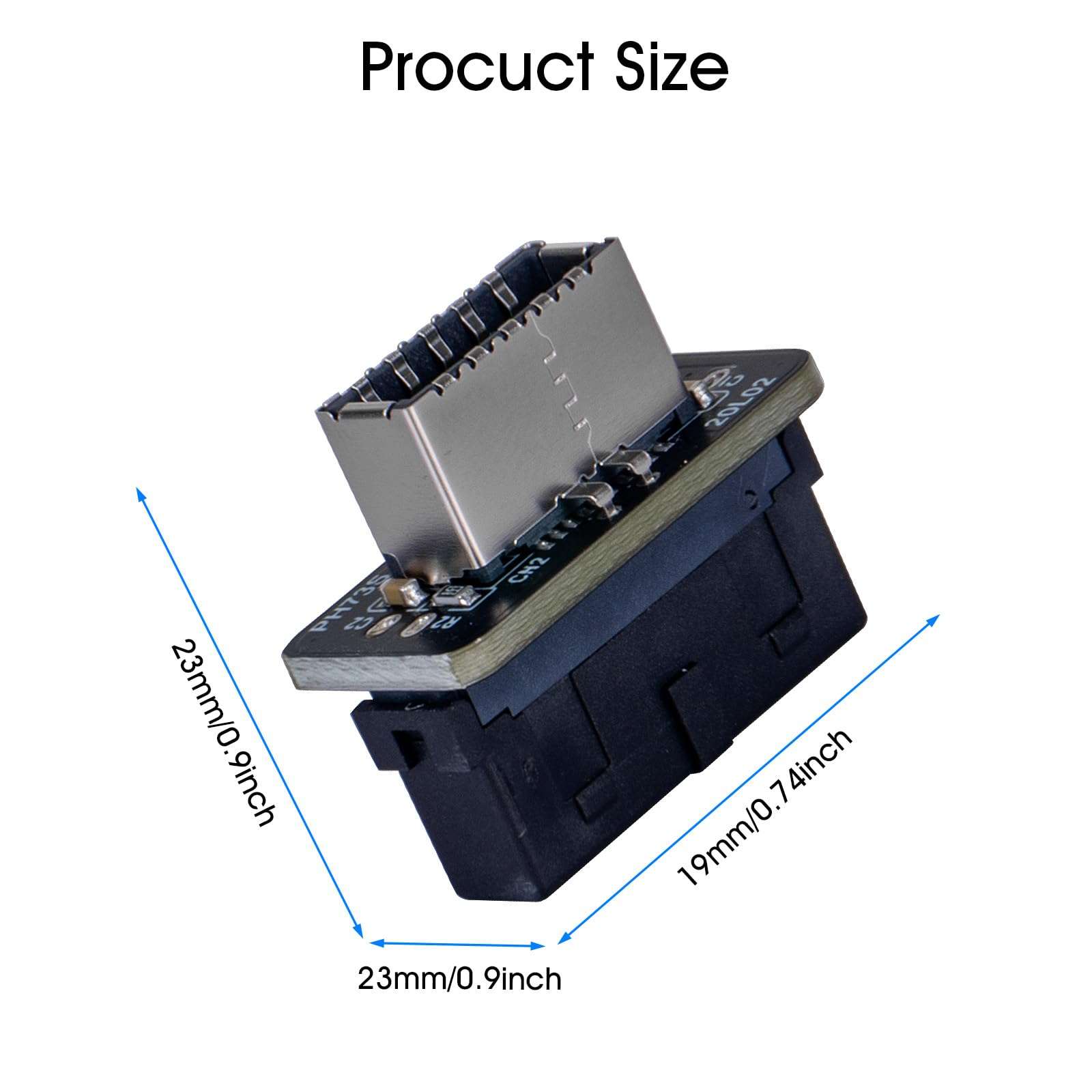 YSIUENG USB 3.2 Gen 1 to Gen 2 Header Adapter [2-Pack] – Vertical USB 3.1 Type-E Key-A to USB 3.0 20 Pin Converter for Type-C Motherboard (Up to 10Gbps) 5