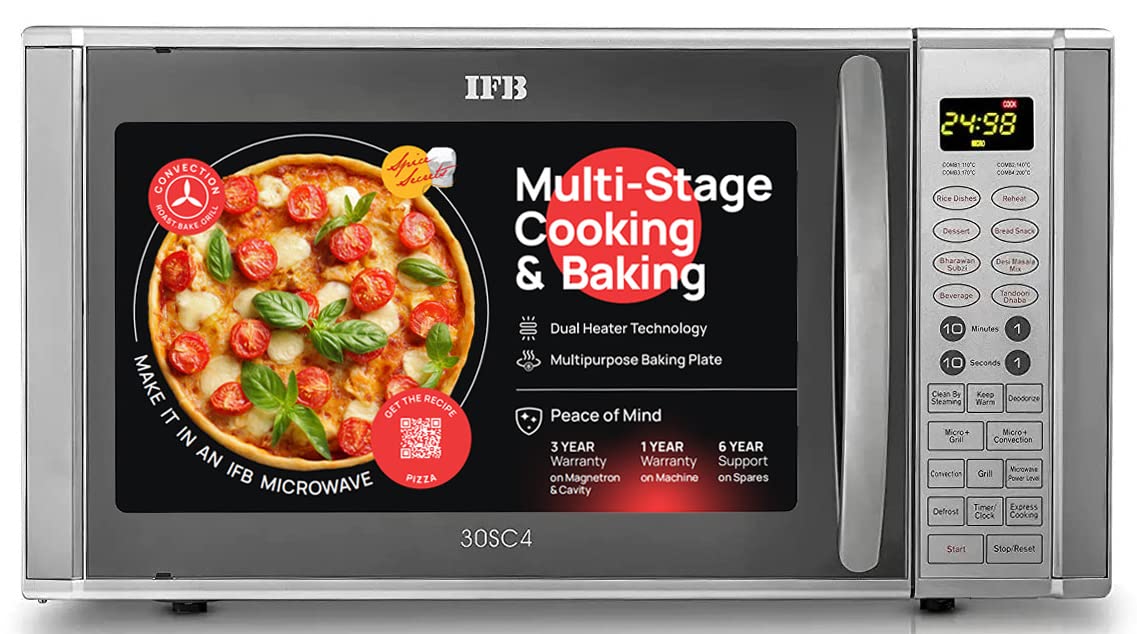 IFB 30 L Convection Microwave Oven (30SC4, Metallic Silver), STANDARD 1