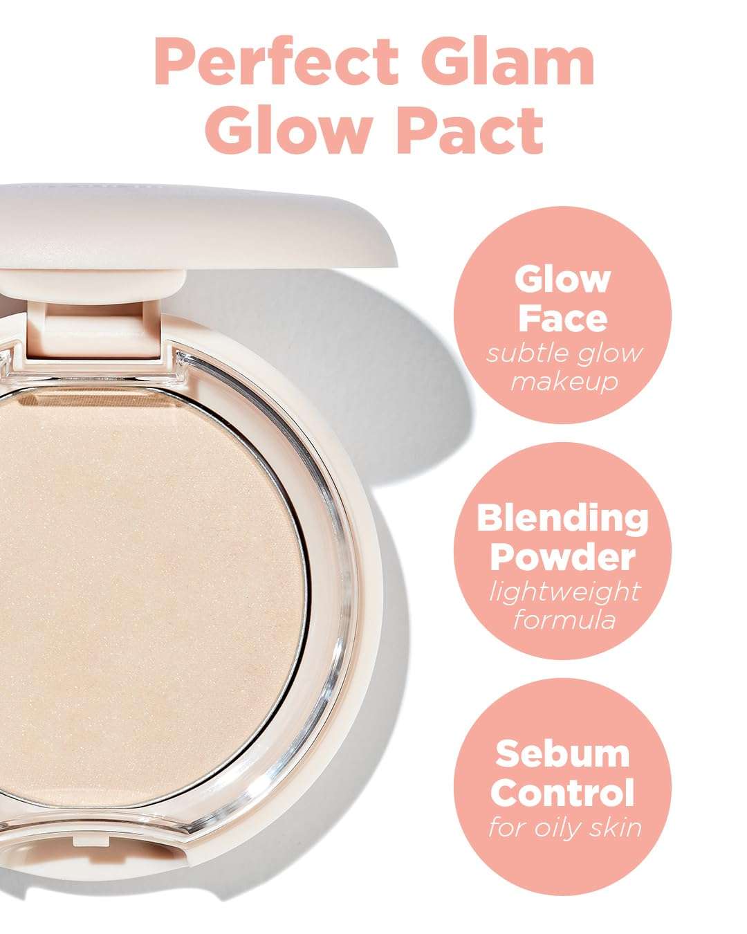 THESAEM Glam Glow Pact - Illuminating Pressed Powder for Oily & Combo Skin - Matte Finish with Radiant Finish - Sebum Control Pore Refining Pact with Natural Luminous Glow, 0.3oz. 3