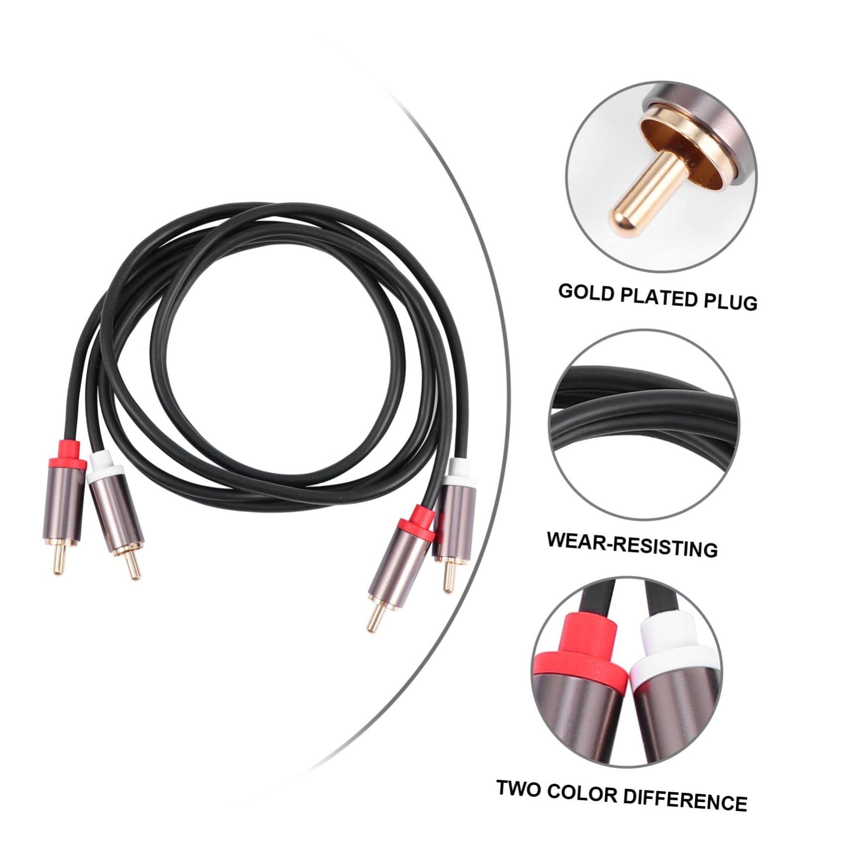 Yardenfun Adapter Cable 2m Extension Cable for Home Theater HDTV Color-Coded Ring 5