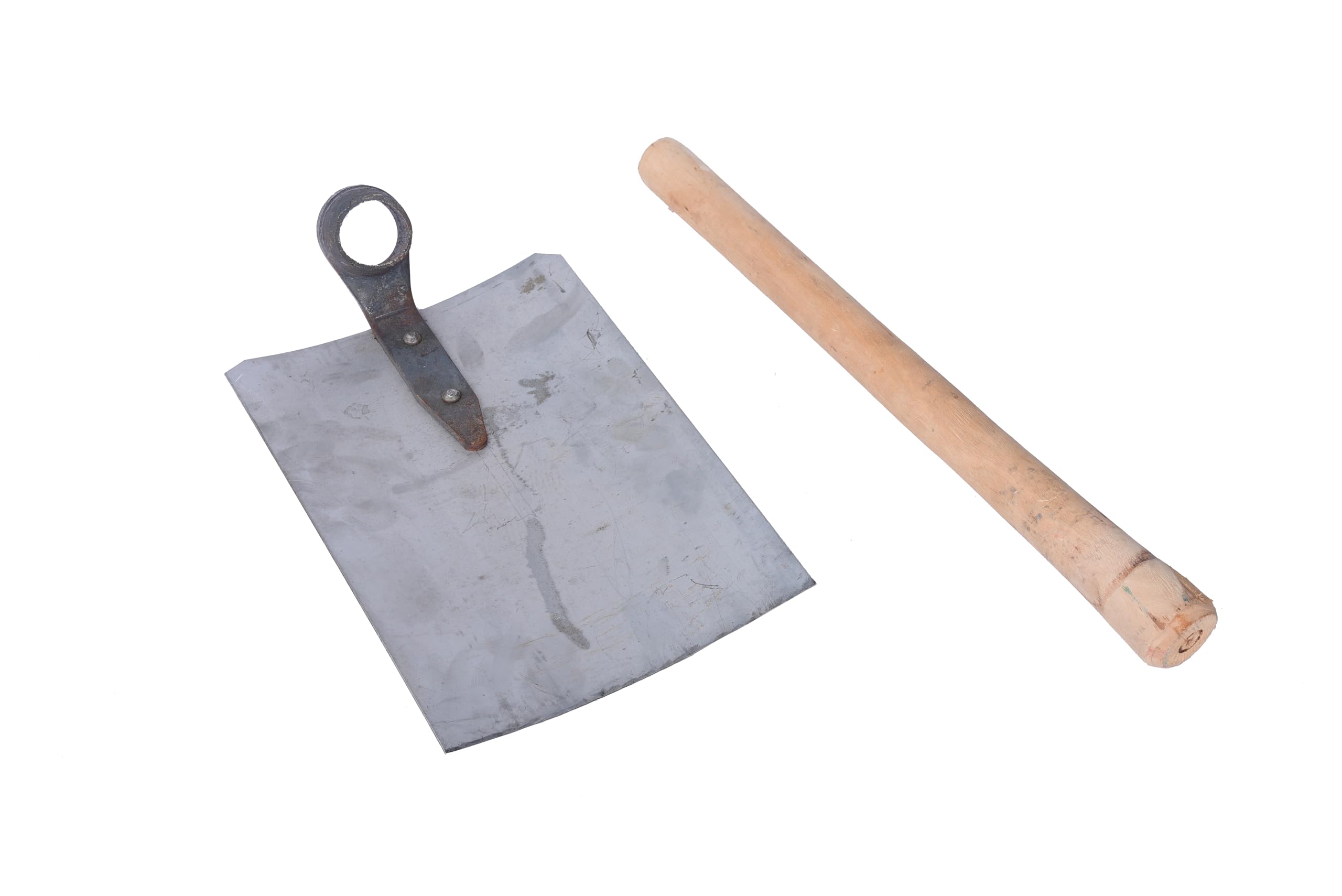 Our Rural Iron Shovel Gardening Indian manvatti/Spade/Home Care Gardening Hoes Gardening Hoes (L * B - 10 * 8 inch Medium (with Handle)) 4