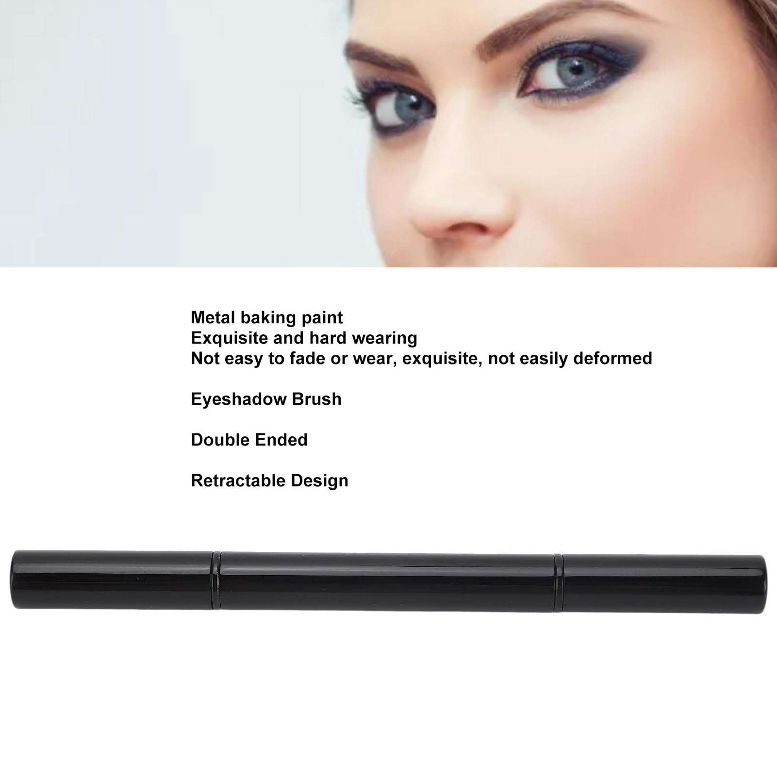 ZJchao Eyeshadow Brush, 2 in 1 Double Ended Eyeshadow Brush Portable Blending Eyeshadow Makeup Brushes Eye Shadow Brush Eyeshadow Brushes with Retractable Design for Outdoor Travel 4