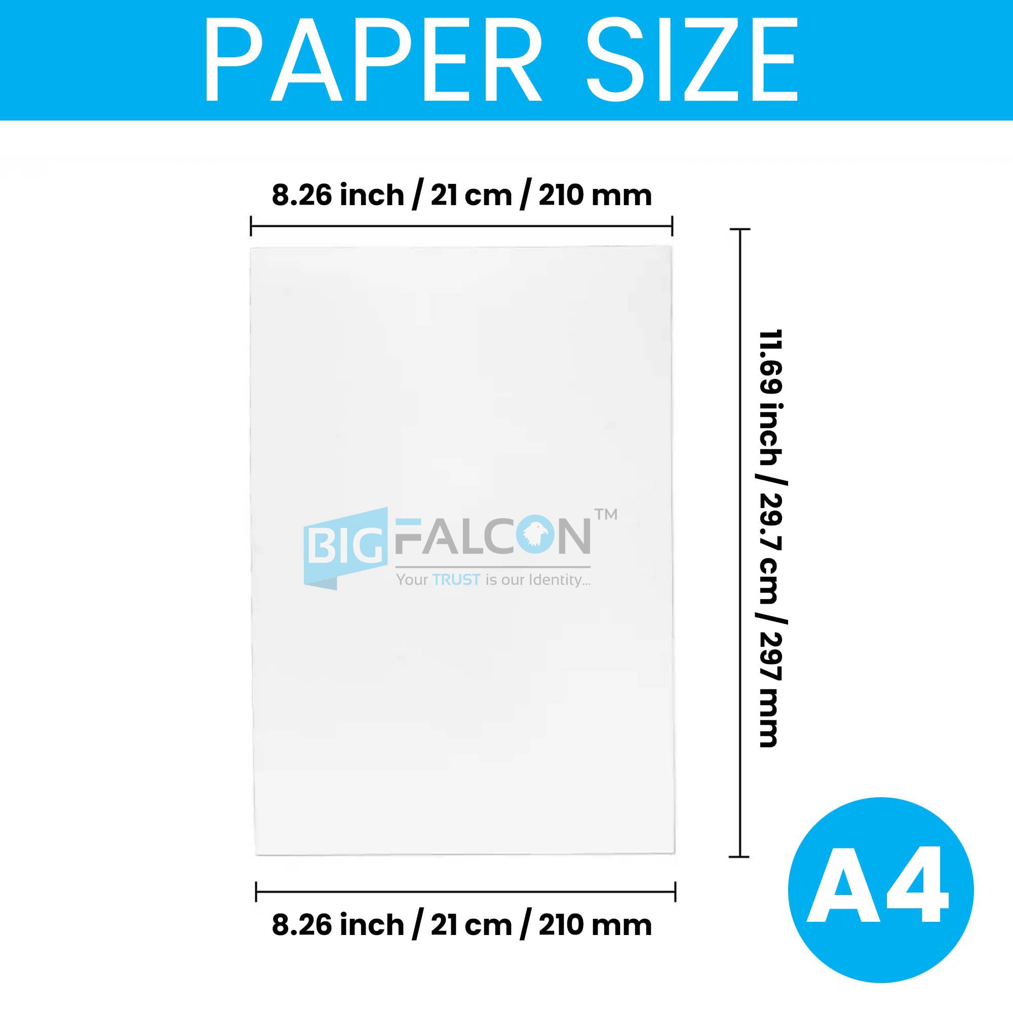 BIGFALCON Professional 130 GSM A4 Size (8.5x11 inch) Glossy Cast Coated Inkjet Photo Paper 250 Sheets for all Inkjet Printer (Pack Of 5) 4