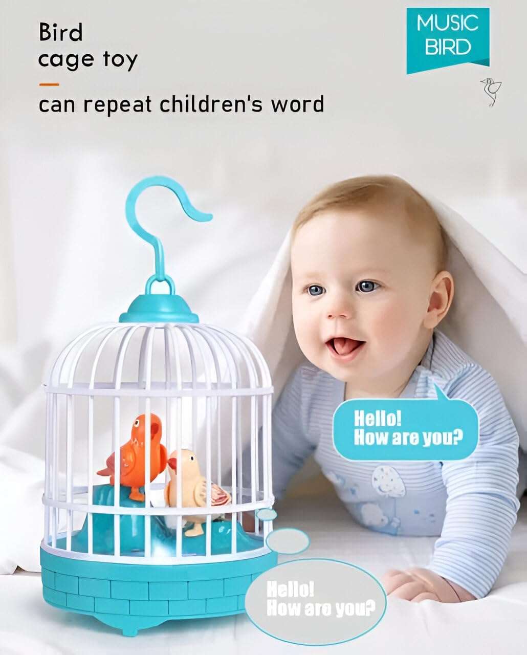 OM SAI Talking Bird Toy for Kids | Singing & Chirping Bird Toy | Interactive Toy & Repeat What You Said | Voice Repeats Funny Gift Interactive Toys (Multicolor) 5