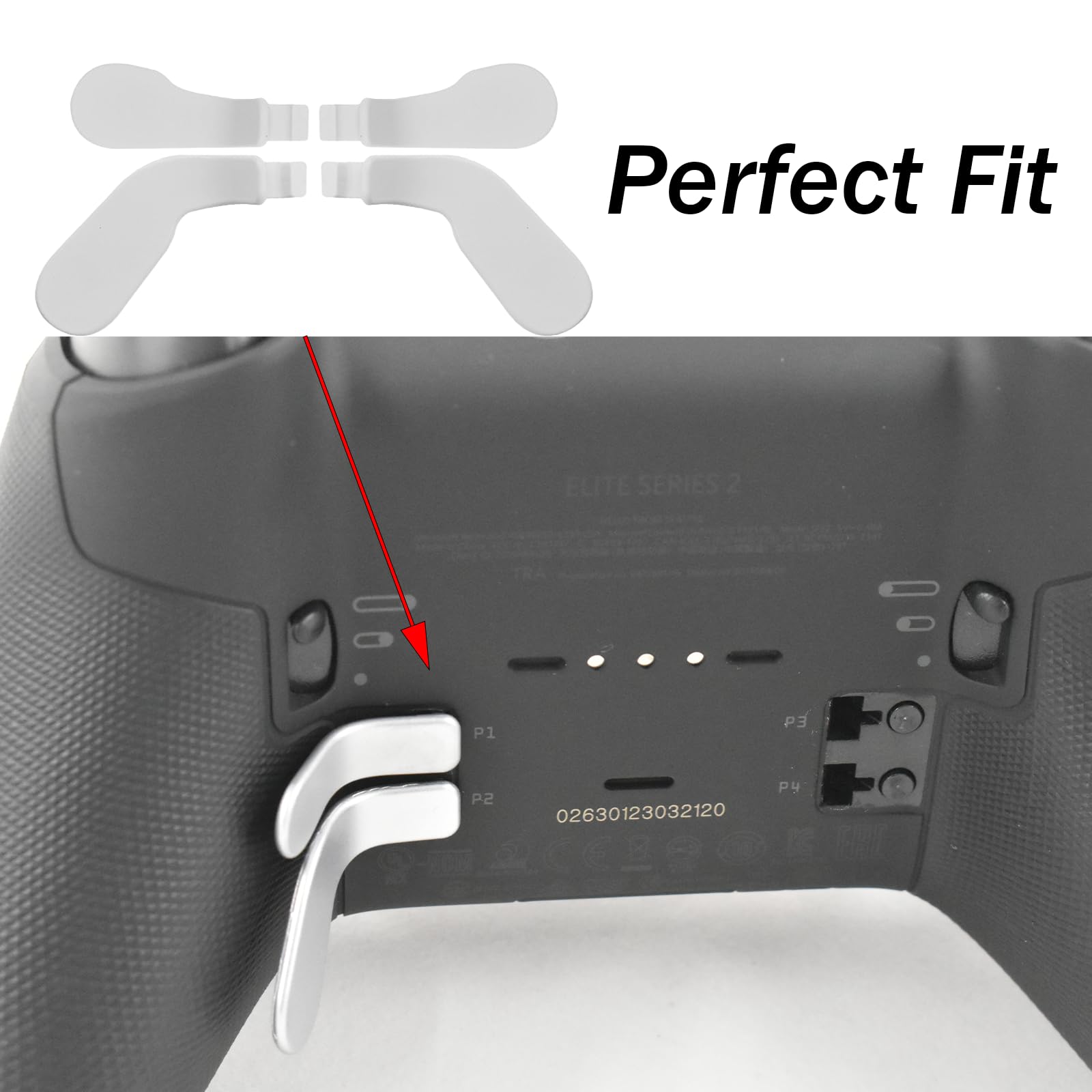 4 Pcs Elite 2 Core Controller Paddles for Xbox One Elite Series 2 Controller / Xbox One Elite Controller, Elite Controller Metal Paddles for Xbox One Elite Series 2 Controller(Silver) 4