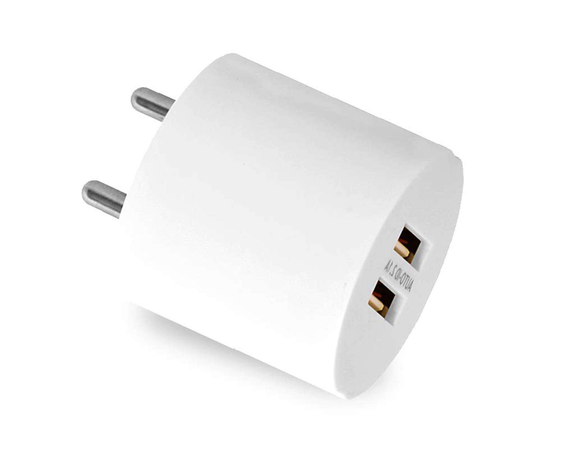 A2ZSHOP Fast Type-C Charger for Meizu M9 Note / M 9 Note Original Charger Dualport Wall Charger | Mobile Fast Charger | Fast Charger | Android Charger With 1 Meter USB Type C Charging Data Cable (2.4 Amp,2 Port,ZQE1, White) 5