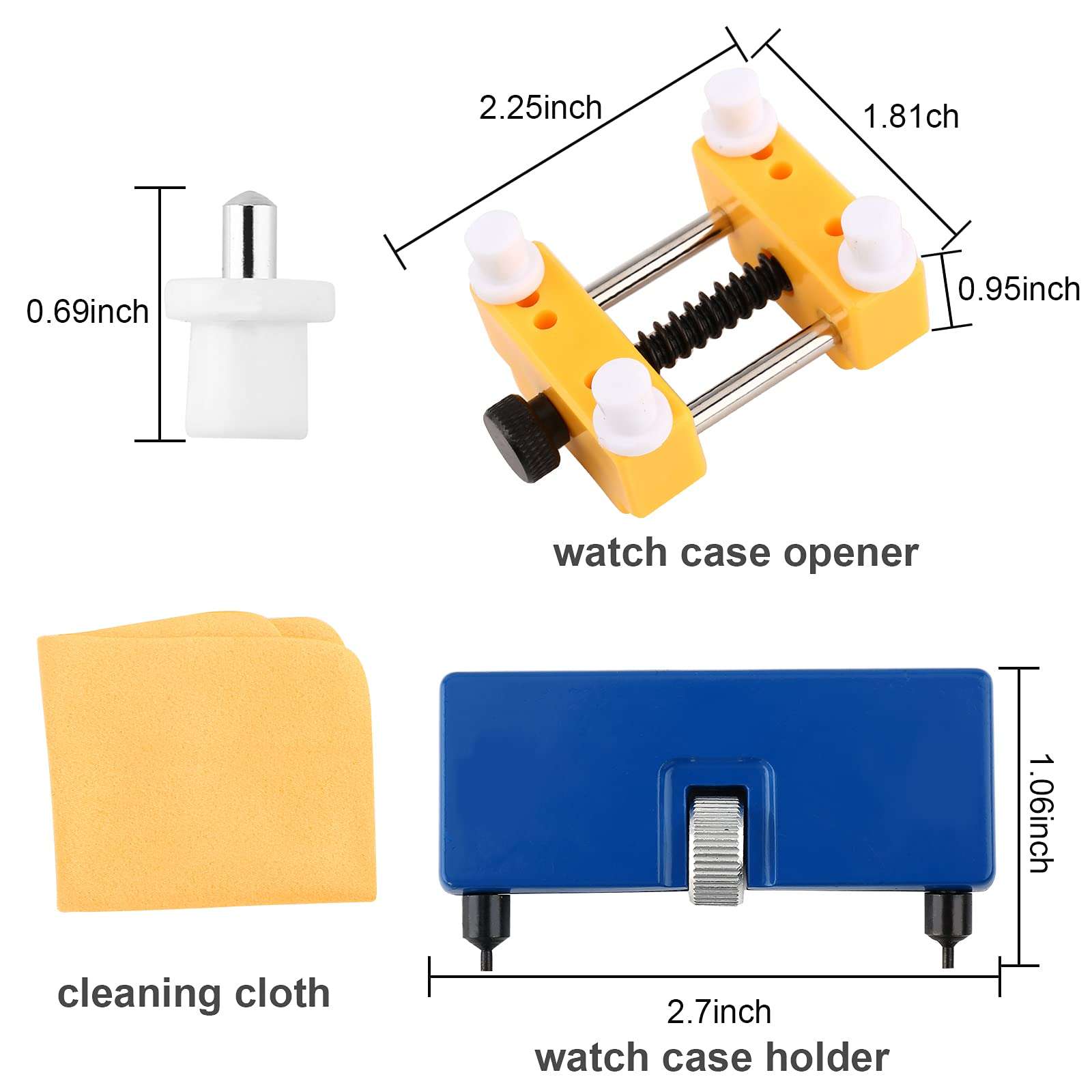 UUBAAR Watch Battery Replacement Tool Kit, 9 PCS Professional Watch Back Remover Tool, Adjustable Watch Case Opener Tool, Watch Opening Tool with Watch Holder, Flat Screwdrivers, Precision Tweezer 3