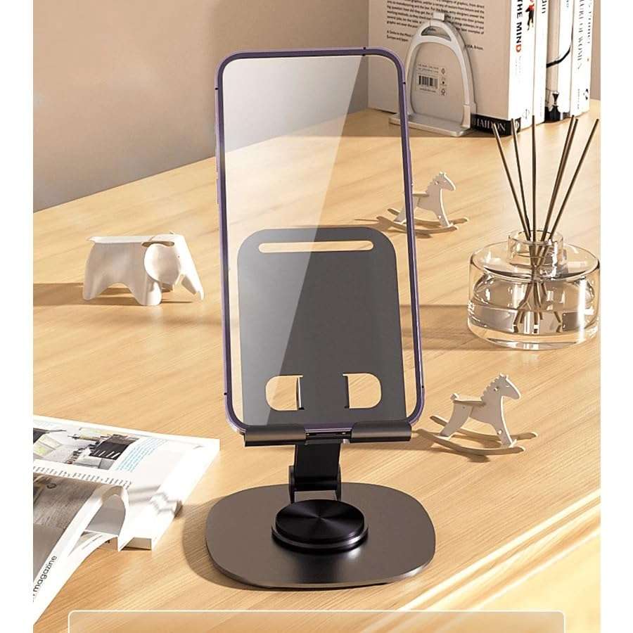 CozyCrest Mobile Holding Tabletop Stand, 360 Perfect View, Portable,Foldable Univarsal Mobile Stand Desktop Metal Body. 5