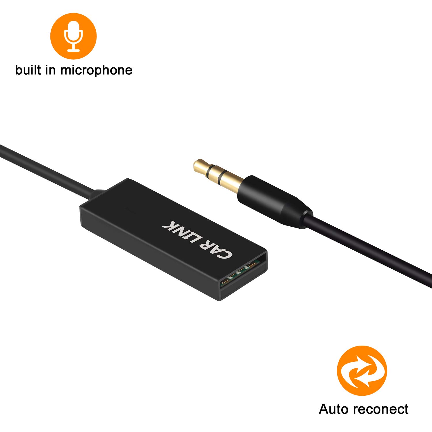 Bluetooth Aux Adapter , U2 Mini Wireless Car Bluetooth Receiver USB to 3.5mm Jack Bluetooth to Aux Adapter Audio Music Receiver Handsfree Car kit with Built in Mic for Car Speaker Home Audio 3