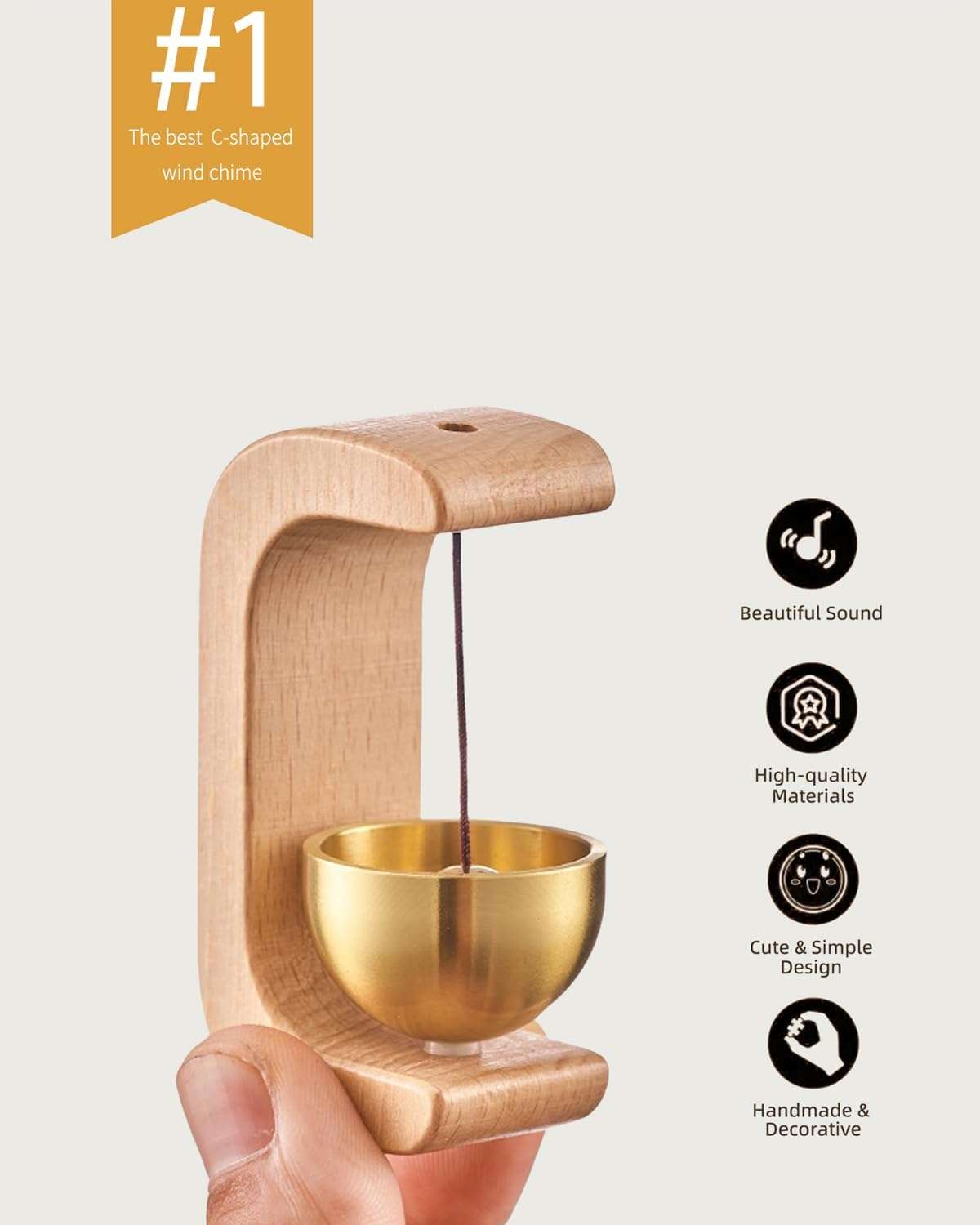 Bhadiyadi Magnetic Shopkeeper’s Bell – Wood & Brass Door Chime for Shop, Porch, Garden, Restaurant, Refrigerator & Home 4