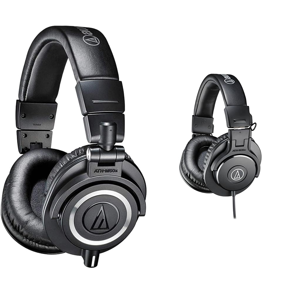 Audio-Technica ATH-M50X & ATH-M30x Professional Studio Monitor Headphones, Black