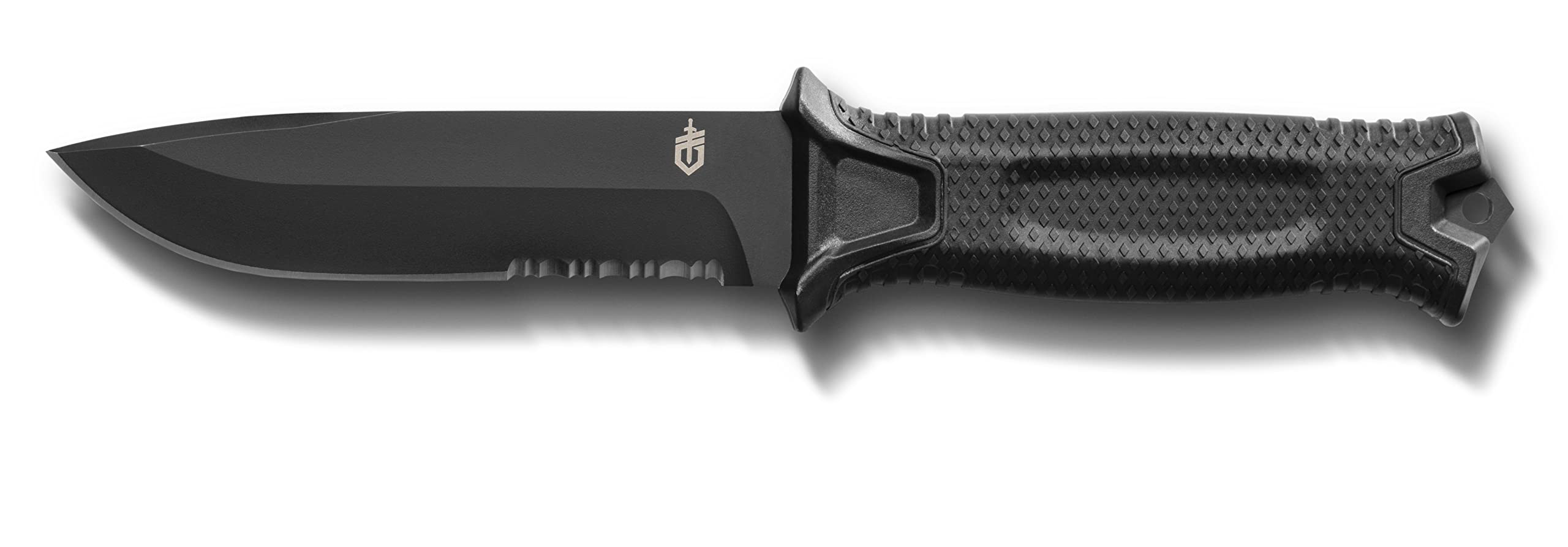 Gerber Gear StrongArm - Fixed Blade, Full Tang Knife - Camping Knife with Multiple Carry Options - Black, Serrated Edge