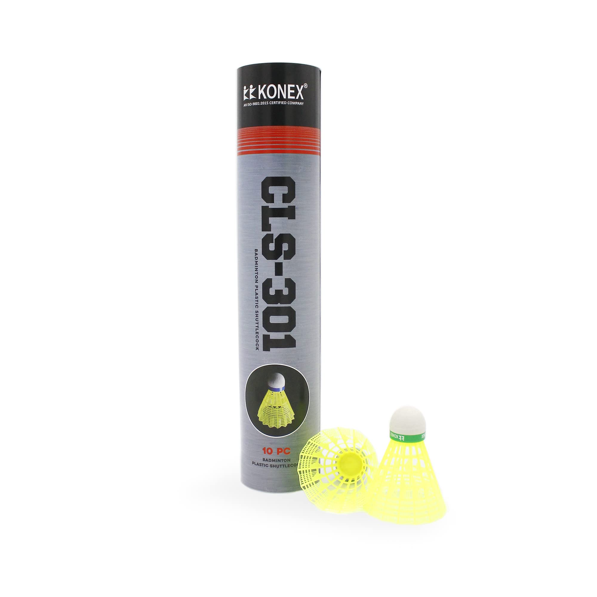 KK KONEX CLS-301 10pc Badminton Plastic Shuttlecock for Beginners and Kids-Yellow Color. 1 Tube Contains 10 Pcs 4