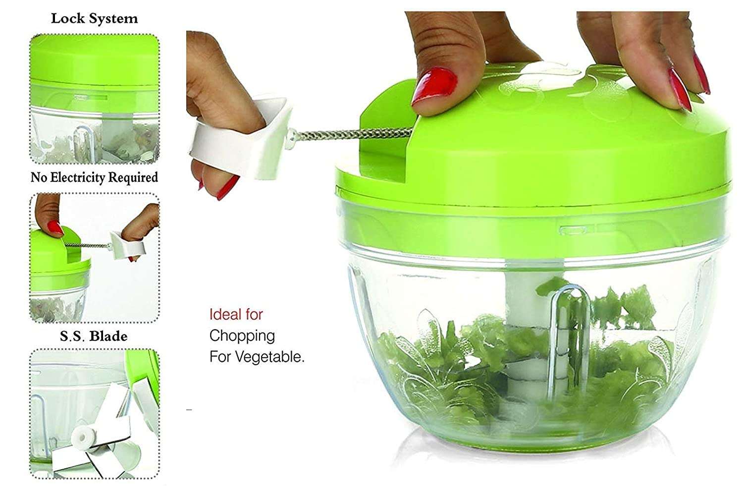 Hand Meat ChopperVegetable,Fruit Grinder Mixer Food Processor Slicer Shredder Salad Maker Vegetable Tools 4
