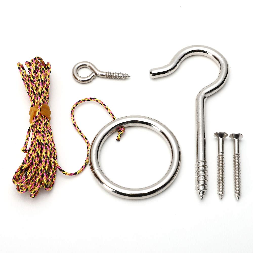 IParts Hook and Ring Swing DIY Kit Heavy-Duty Hardware and String Ring Toss Game, Set of 2 2