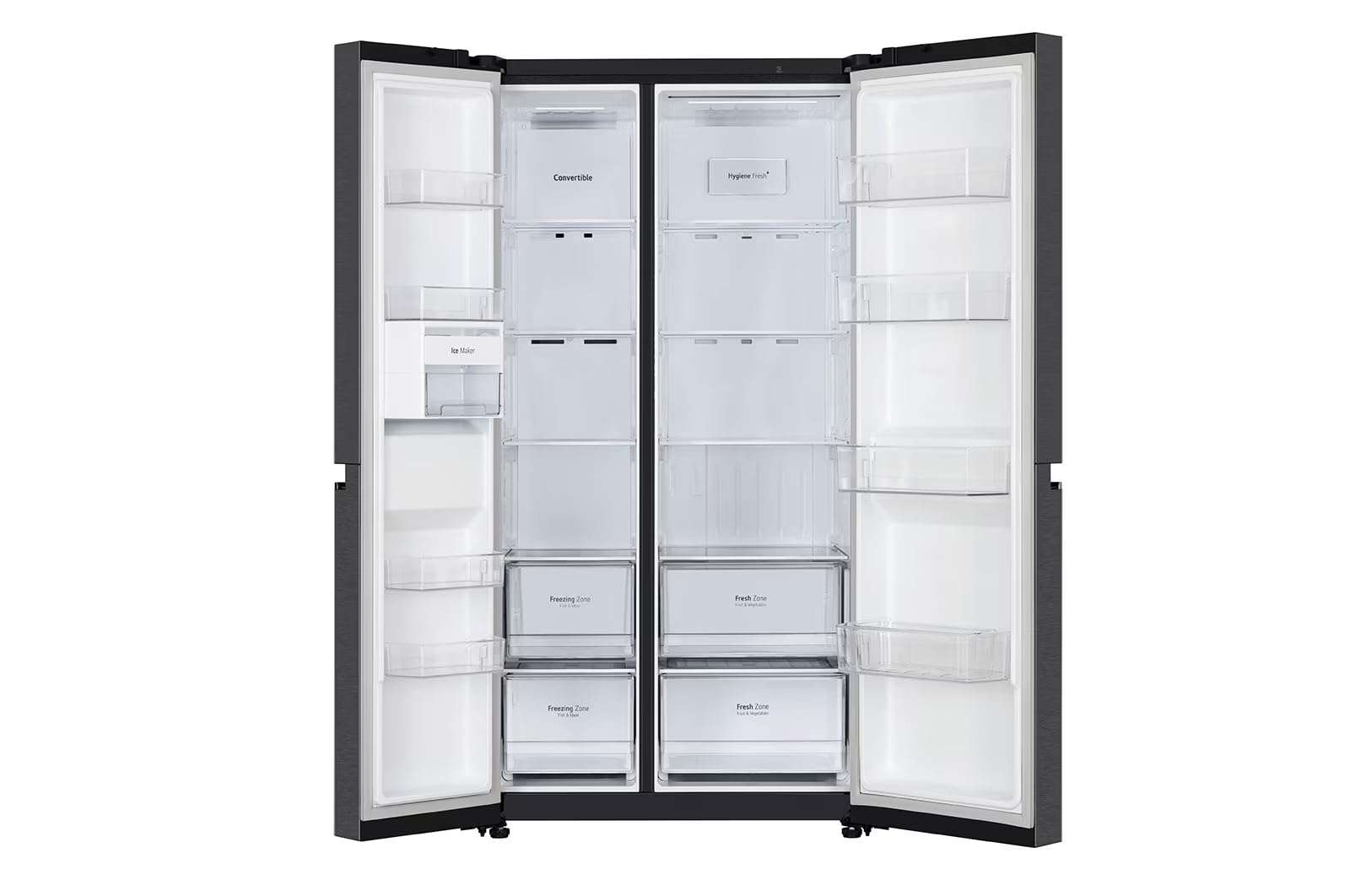 LG 650 L Frost Free Inverter Wi-Fi Side-By-Side Convertible Refrigerator Appliance (2023 Model, GL-B257EMC3, Matte Black, Door Cooling+,Smart Diagnosis™ with Hygiene Fresh) 3