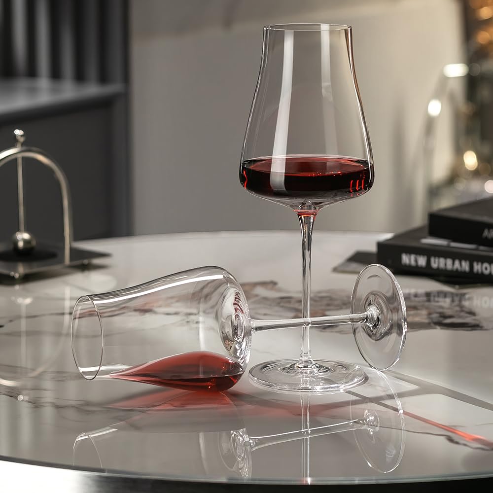 PTSTING Wine Glasses Set of 4 White Wine Glasses Handle Blown Red Wine Glasses Wine Tasting,Wedding,Anniversary,Christmas,Birthday 5