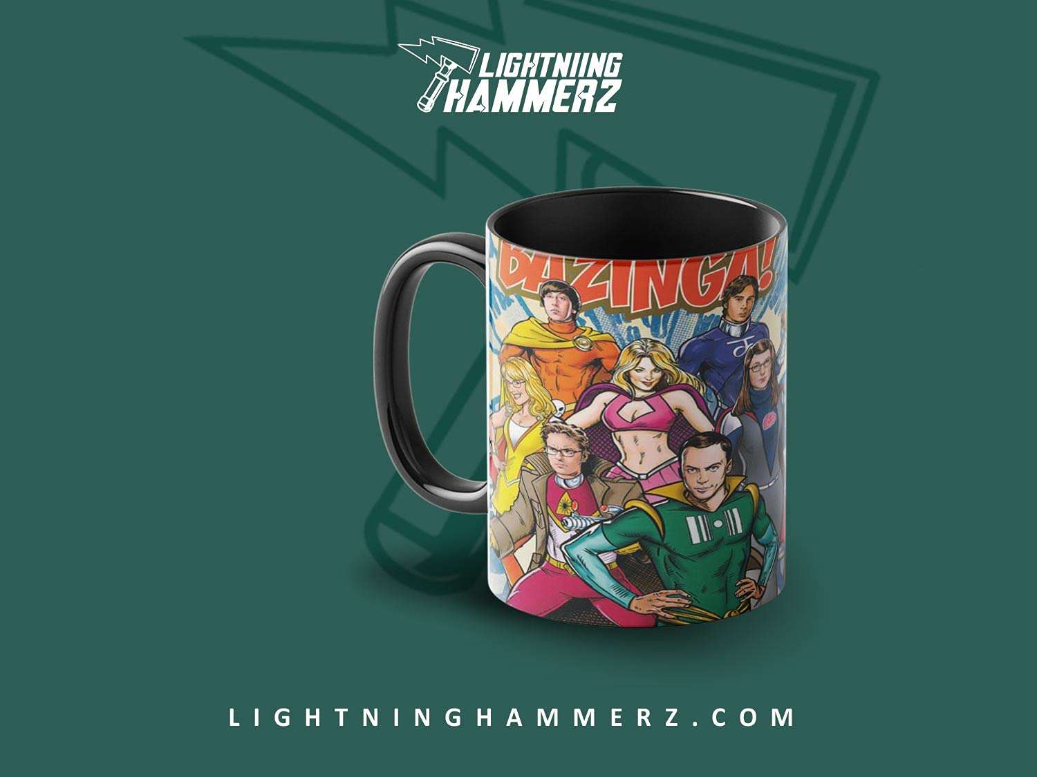 Lightning Hammerz Bazinga Coffee Mug with Print | The Big Bang Theory Printed Mugs | Sheldon Coffee Mugs | Gift for Friends |330ml, Microwave & Dishwasher Safe 3