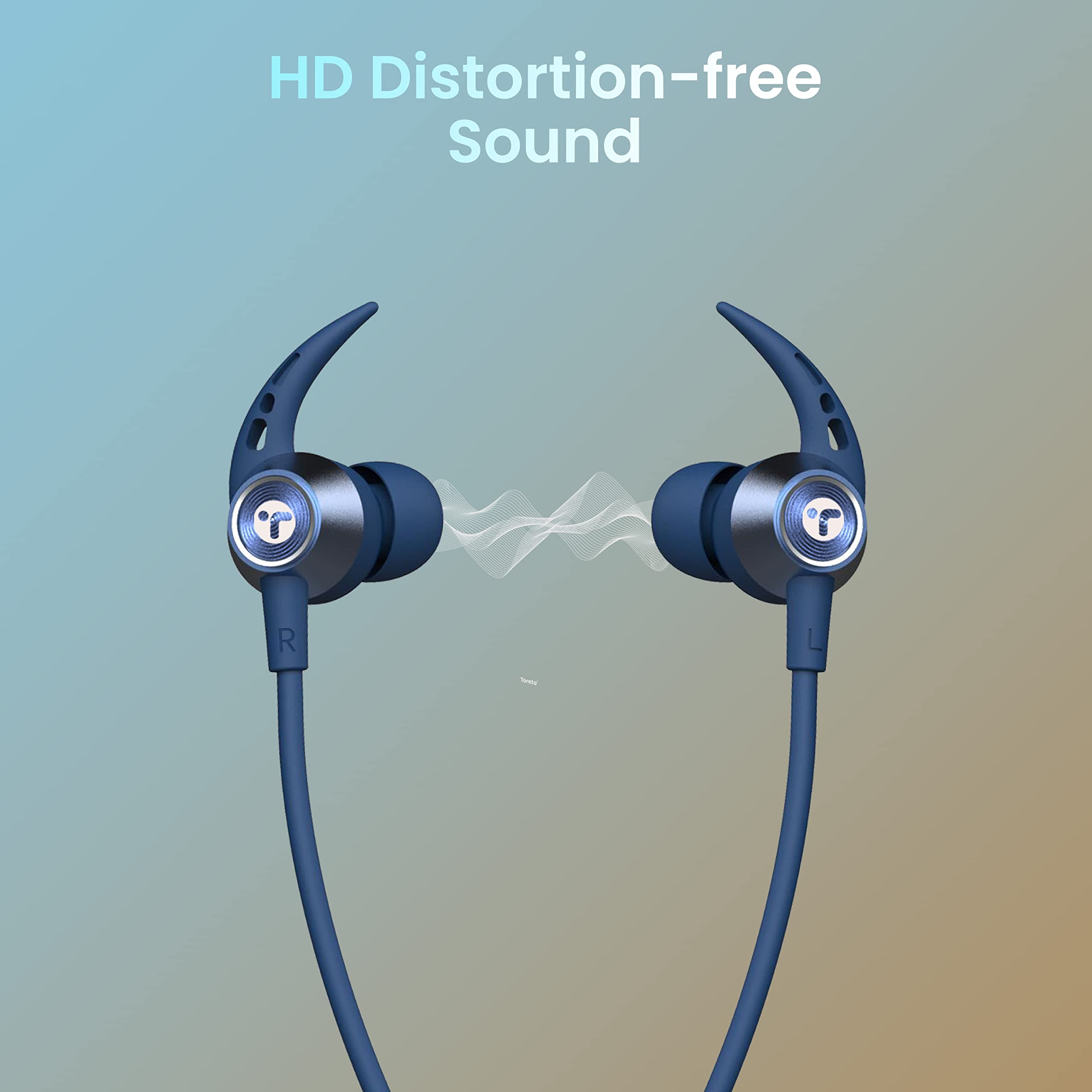 Toreto Alpha Lite (TOR 230) in Ear Bluetooth Neckband with Dedicated Gaming Ultra-Low Latency Mode | Type C Fast Charge | 30 Hours Playtime | Clear Sound | Water & Dust Resistant (Blue)… 4