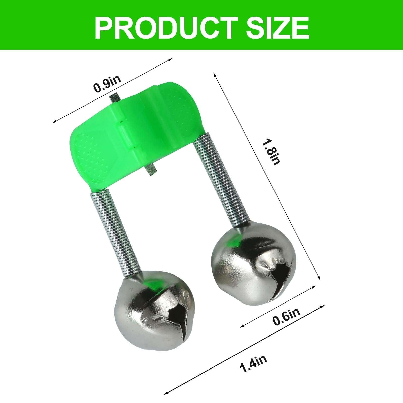 Prdiozyn 46PCS 3rd Generation Plastic Fishing Bells, Fishing Rod Alarm Bell with Extra Loud Dual Alert Bells Clip, Fishing Bells for Rods, Easy for Night, Ice Fishing, Green. 3