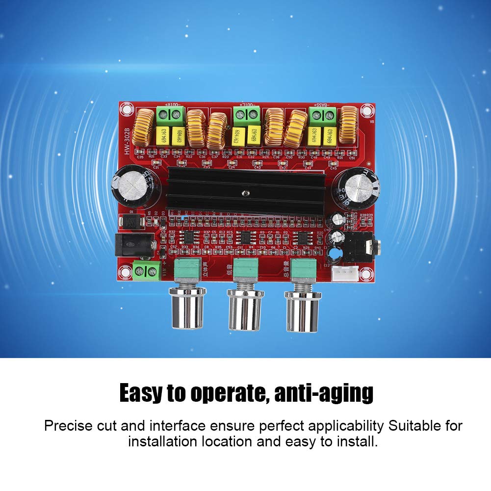 HW-302B Mini 2.1 Channel Power Amplifier for Home Theater System, 80Wx2+100Wx1 DC24V with Low Heat Design 5