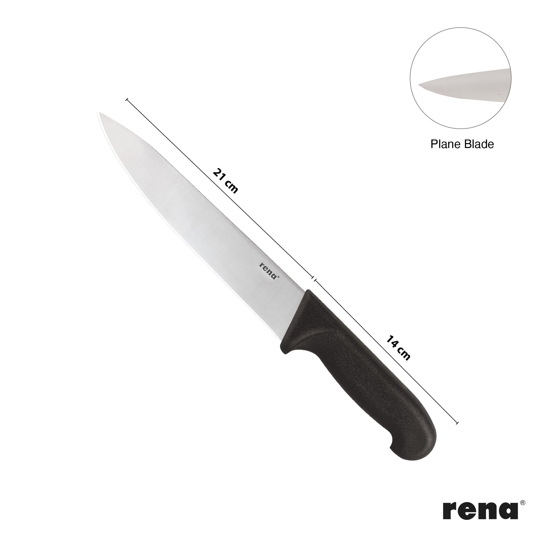 Rena Stainless Steel Chef Knife 210 mm Professional Kitchen Knife, Premium & Sharp Heavy Duty Multipurpose Cooking Knife for Slicing & Chopping Meat, Fish, Vegetables with Ergonimic Handle 5