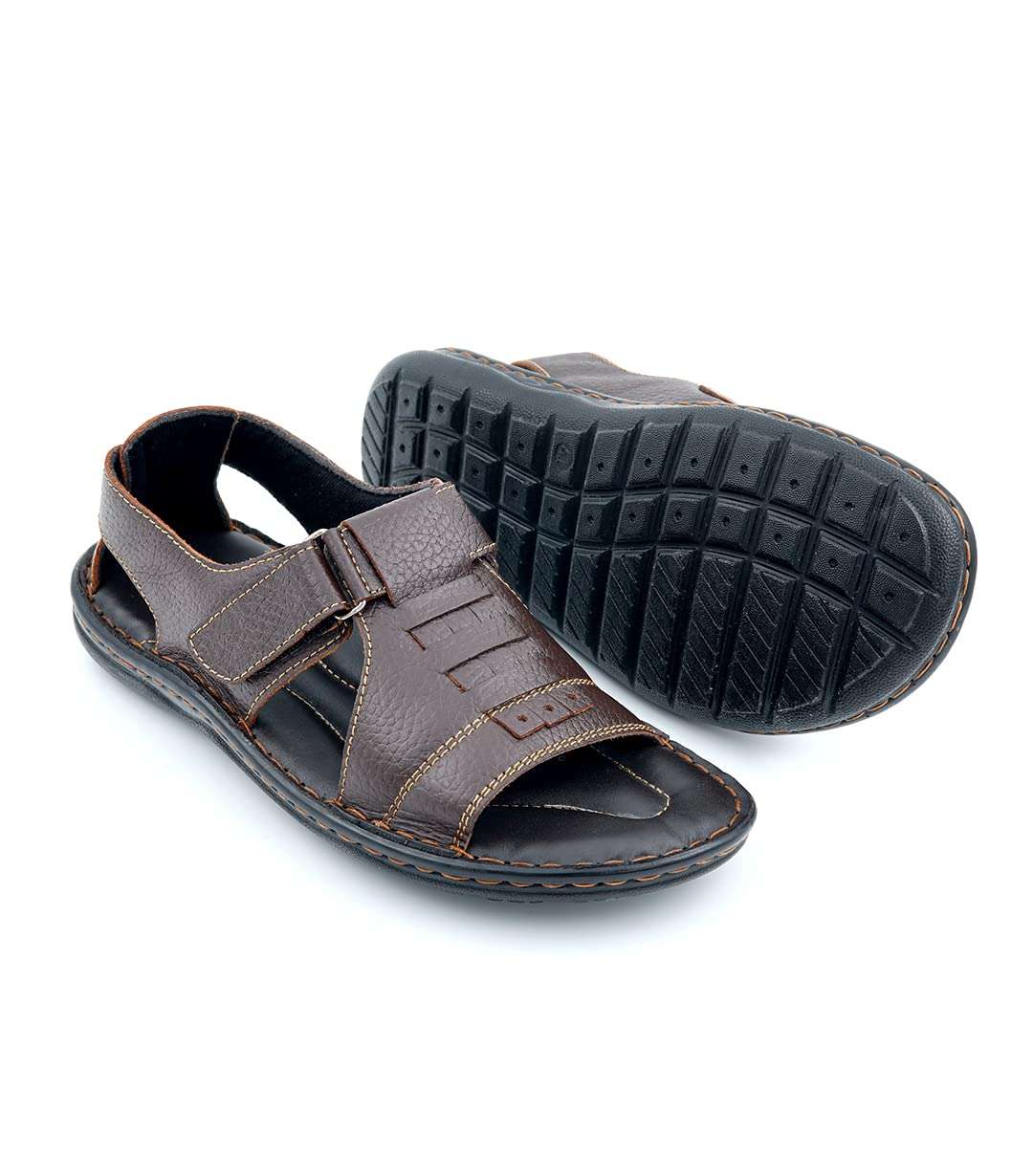 MOK&TON Baelish Brown Confort Men's original Leather Sandal Extra Soft Leather Super Comfortable Durable Light-Weight Anti Skid Formal Semi-Formal Casual (numeric_7) 4