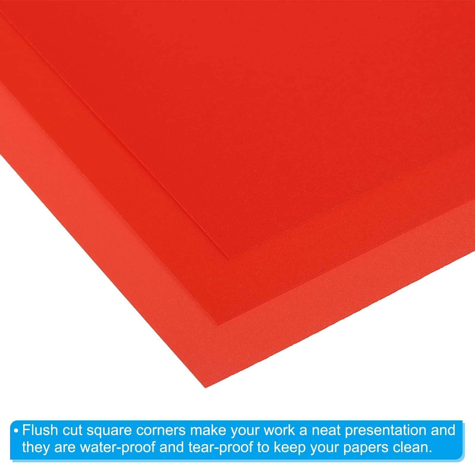 PATIKIL 20 Mil Clear PVC Binding Covers, 10 Pcs Front View Protector Un-Punched A4 Letter Size for Presentation, Report, Paper, Business Office Supply Document, Semi Transparent Red 4