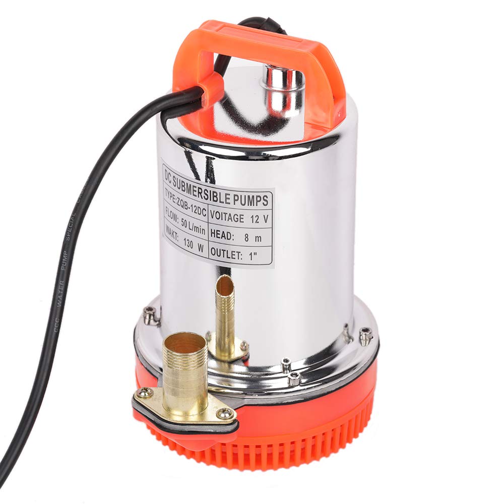 SHYLIYU Submersible Pumps DC 12V Farm & Ranch Solar Submersible Water Pump 130W 1 inch Outlet Solar Powered Deep Well Water Pump