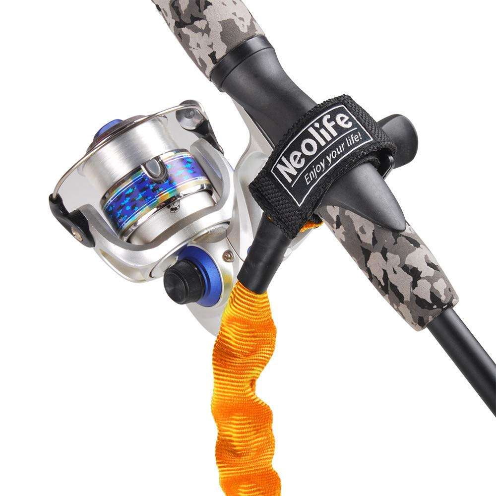 WONITAGO Stretchable Kayak Paddle Leash, Coiled Rod Leash Tool Lanyard for Kayak and SUP Paddles, Fishing Poles Rods，Orange 2 Pack 6