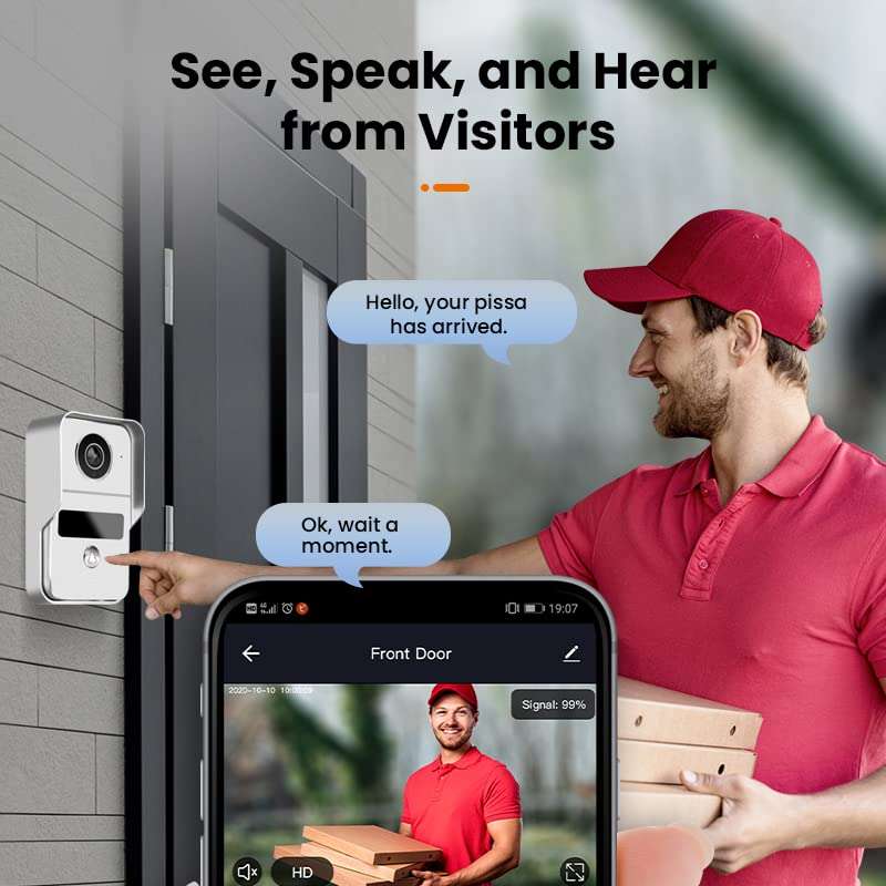 WiFi Video Doorbell Intercom with 10 inch Touch Monitor System,1080P Video Entry Doorphone Door Camera,TUYA WiFi Smart Home Video Intercom Kits for Home Apartment 4