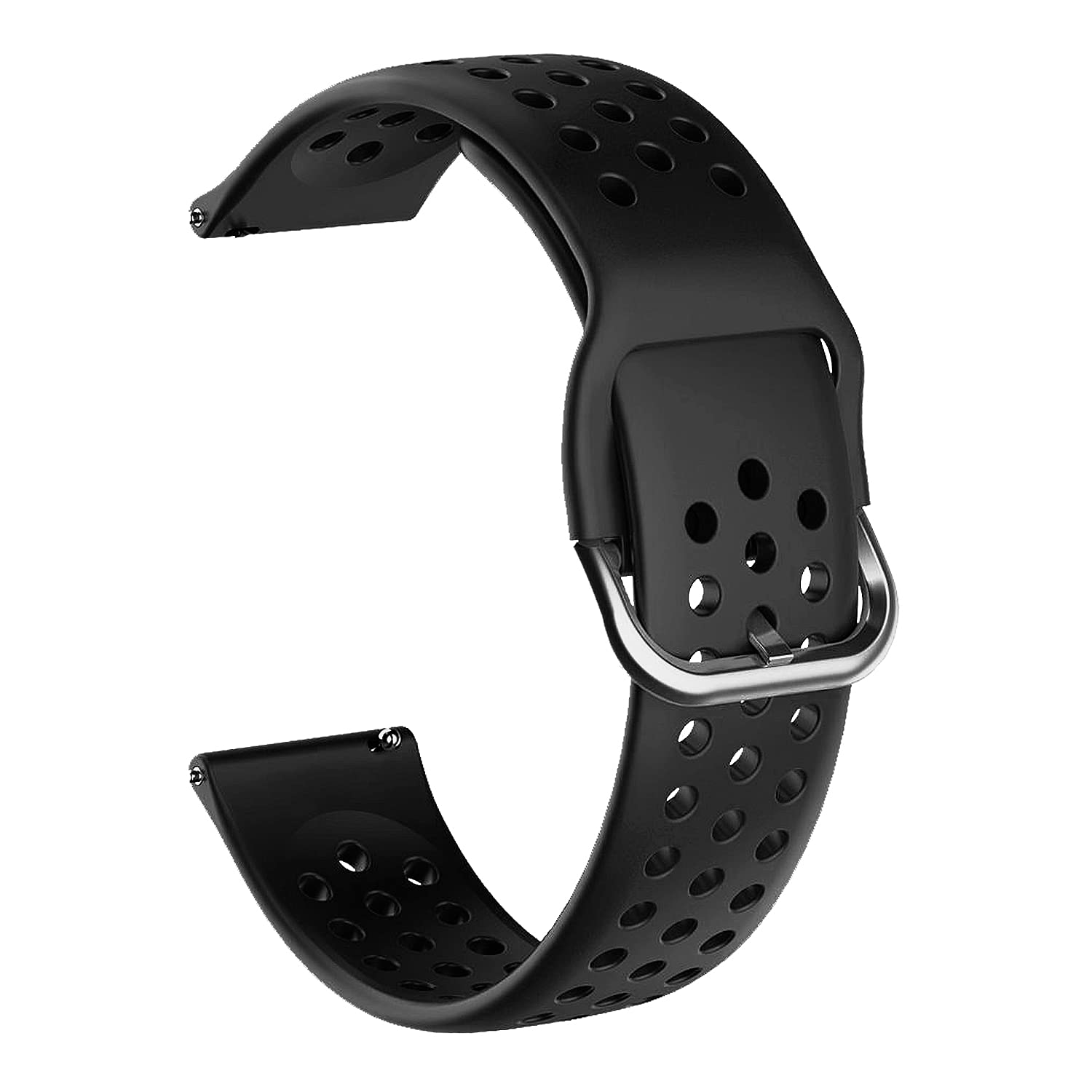 ACM Watch Strap Silicone Belt Compatible with Fire-Boltt Starcross Bsw056 Smartwatch Breatheable Dot Band Black 1