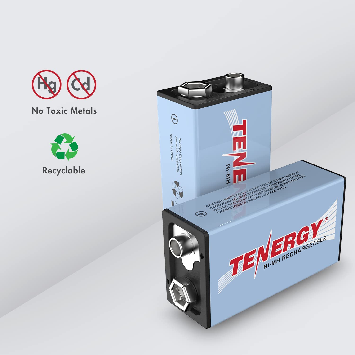 Tenergy 9V NiMH Battery, High Capacity 250mAh Rechargeable 9 Volt Batteries for Smoke Detector/Alarms, TENS Unit, Metal Detector, and More (4 Pack) 5