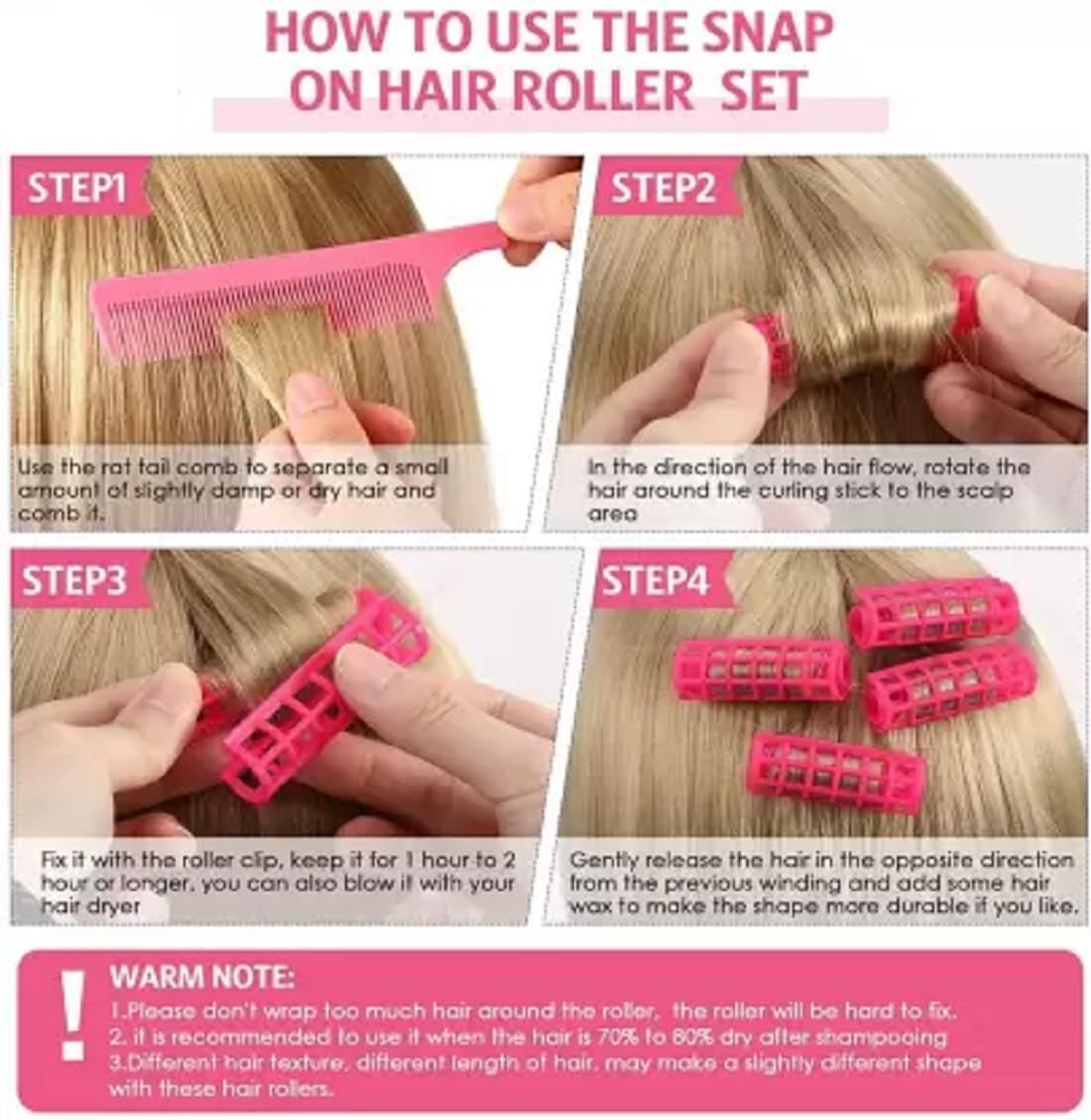 HAIR ROLLER, CURLER FOR GIRLS AND WOMENS HAIR CURLING (6PCS) 5