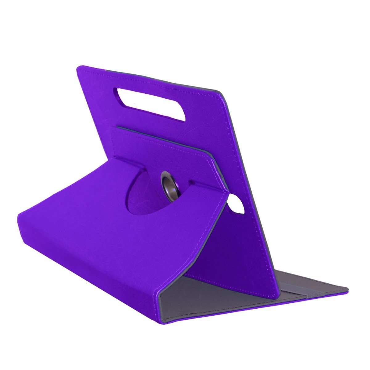 Acm Designer Rotating Leather Flip Case Compatible with Iball 6351 Q40i Tablet Cover Stand Purple 6