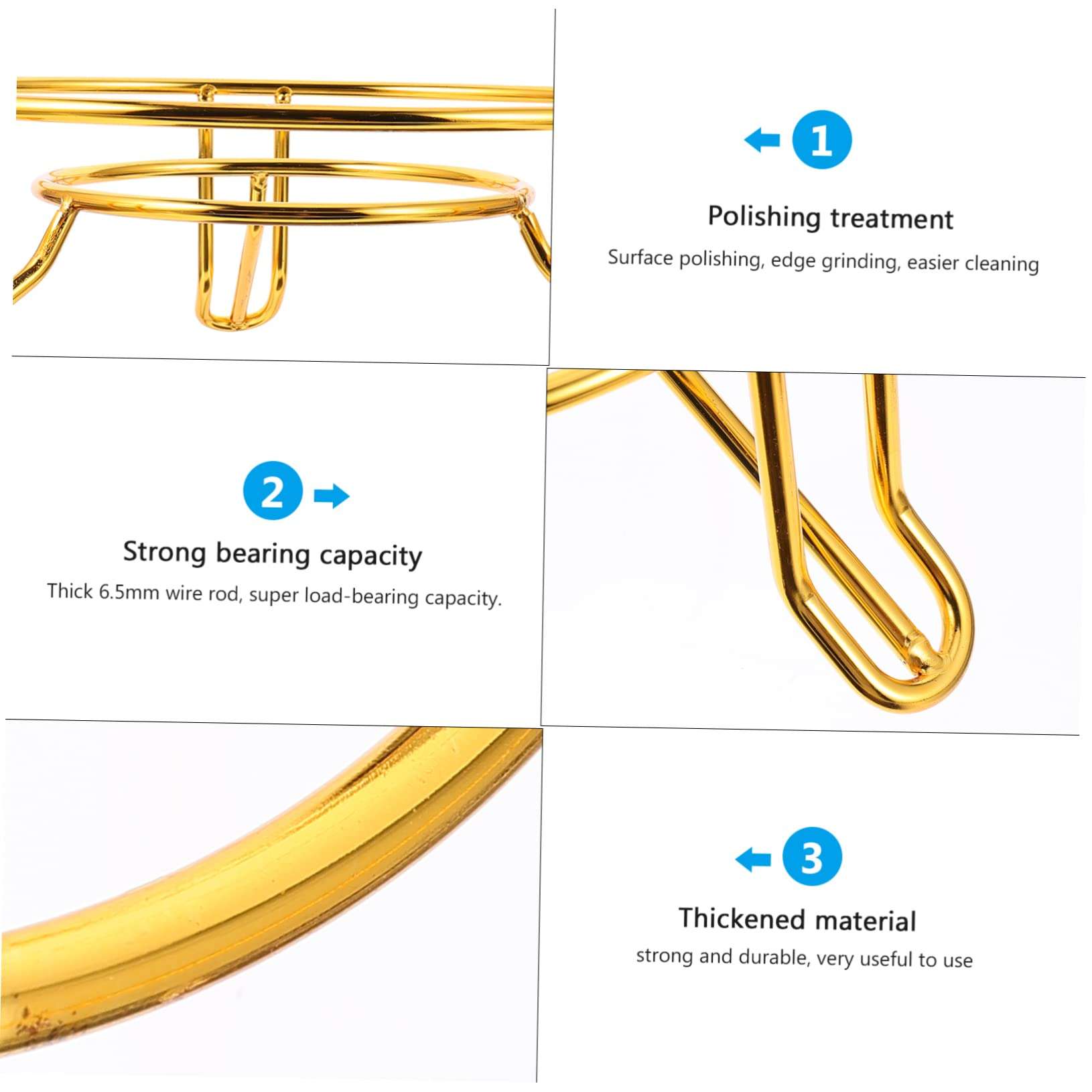 BRIGHTFUFU Cooking Pot Rack Insulated Pot Holder Alloy Pan Stand Kitchen Gadget Heatproof Storage Rack 5