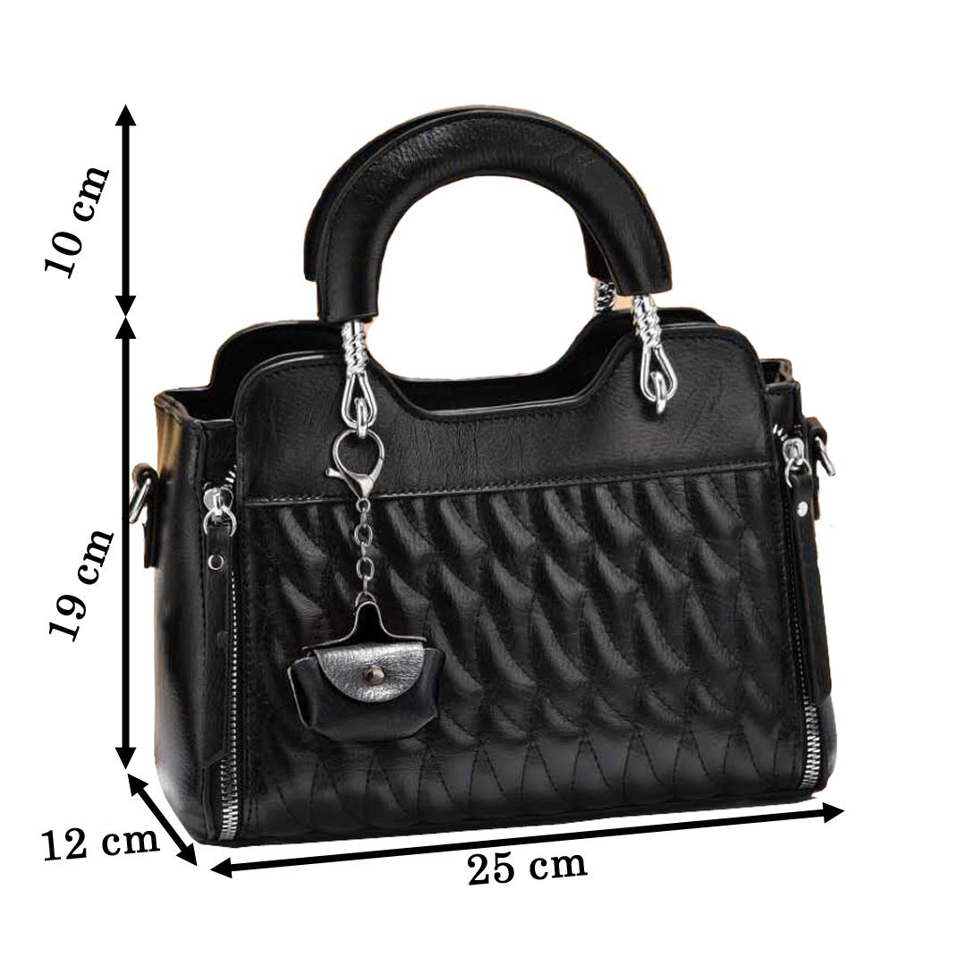 ARURA (LABEL) PU Leather Women’s Handbag (Black) 3