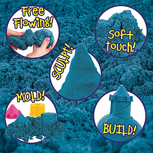 Anadimall 1 kg Magic Moving Kinetic Soft Sand Clay Craft Art Box Children Playing Set Beach Toy for Kids Activity Toys with 12 Mould (1 kg Square Sand Box) 5