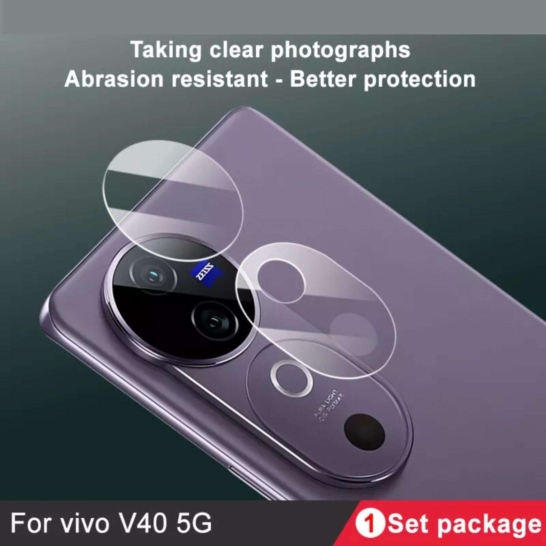 CASENED Camera Lens Protector Compatible with Vivo V40/40 Pro / T3 Ultra - 9H Tempered Glass, Scratch-Resistant Camera Glass Protector 4