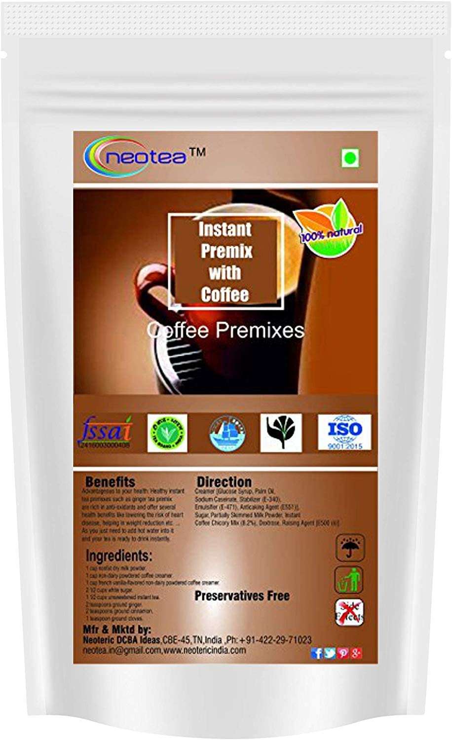 Neotea Ground Instant Premix With Coffee (Premix has Milk, Coffee and Sugar) 1kg 1