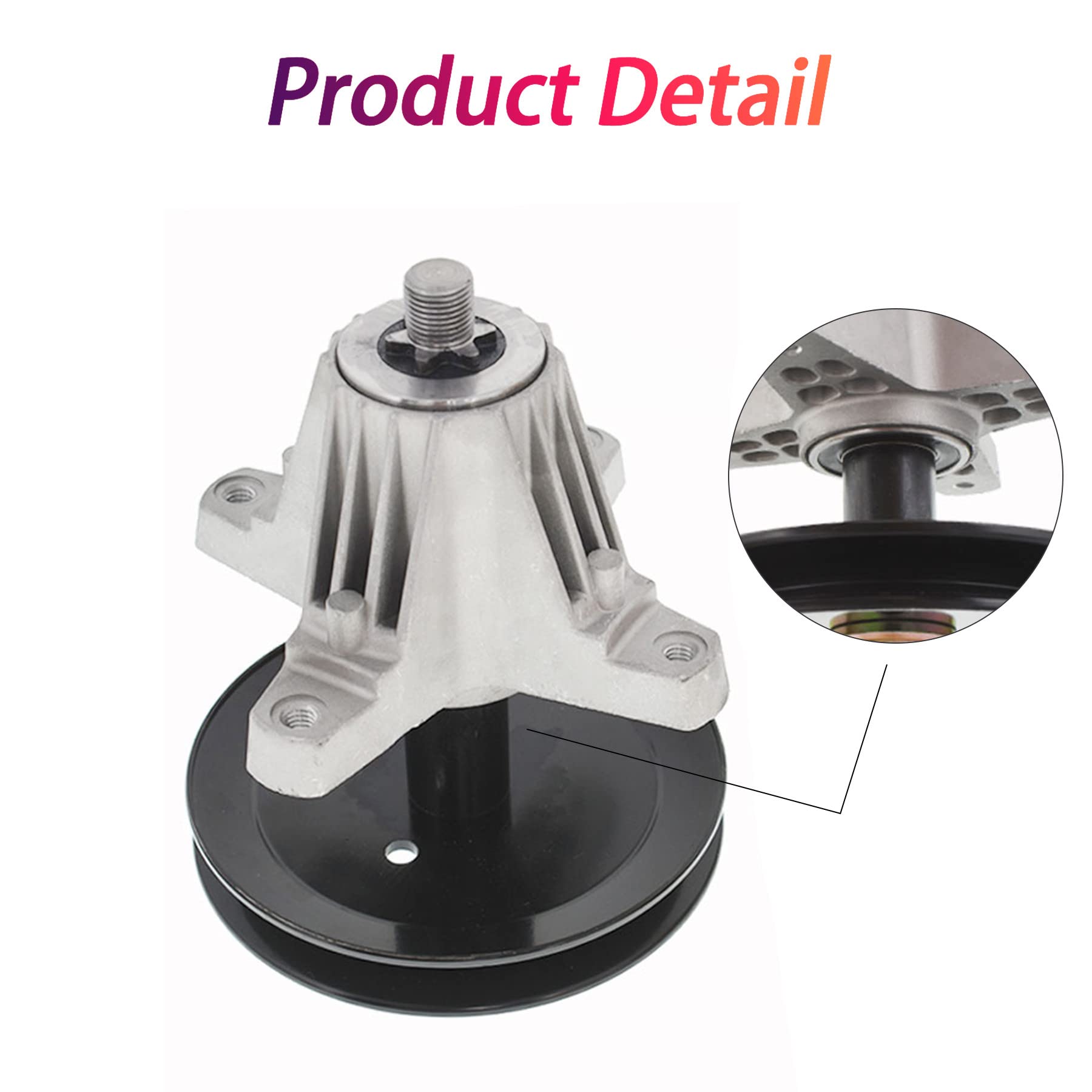 918-06991 2-Pack Spindle Assemblies W/Pulley Bolts Replacement for MTD 618-06991 T1000 T1200 T1400 T1800 LT4200 5