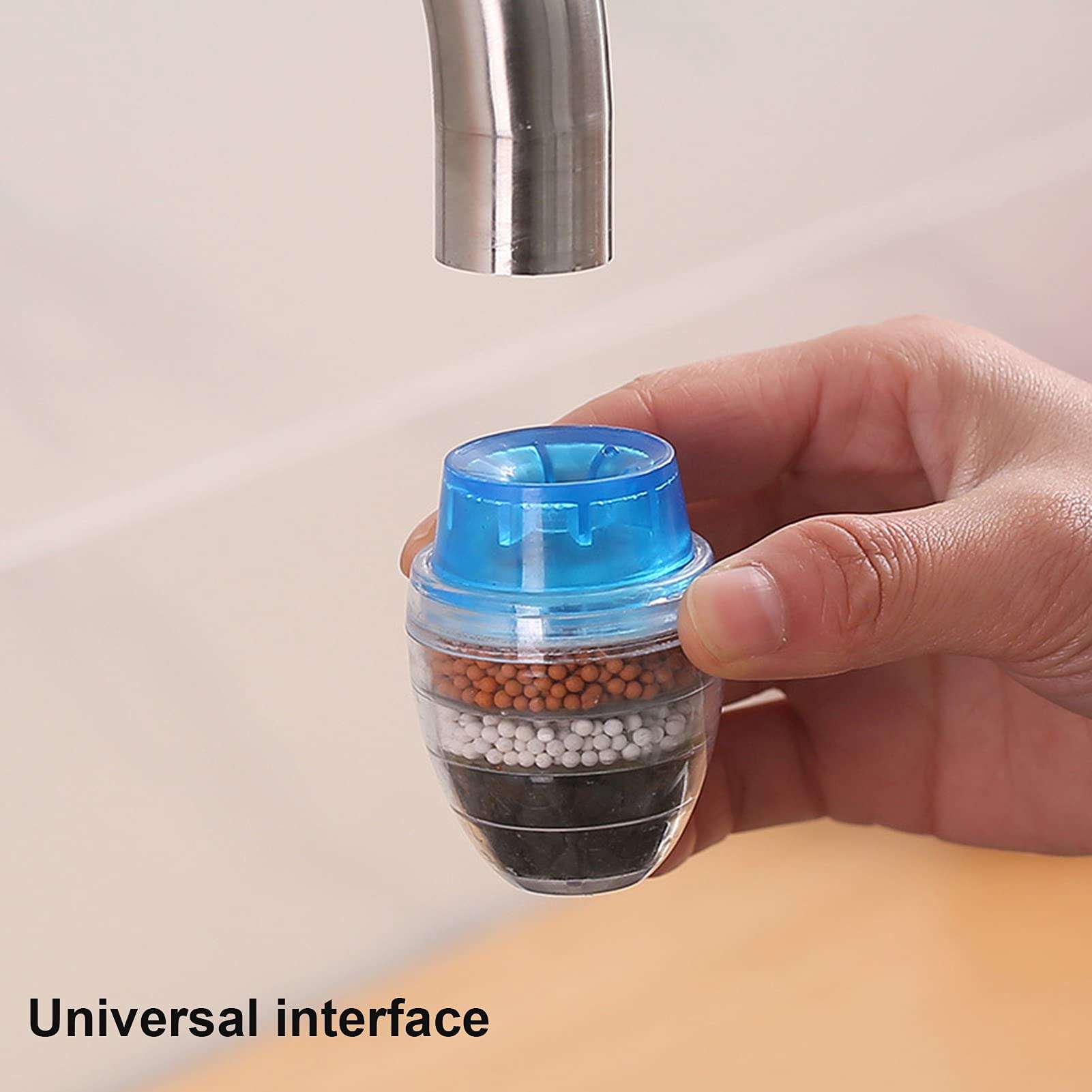 Kitchen Water Filter Faucet, Kitchen Mini Faucet Carbon Faucet Water Filter Purifier Leak-Proof Stone Water Saving Tap Water Filter for Home Kitchen Bathroom Blue 5