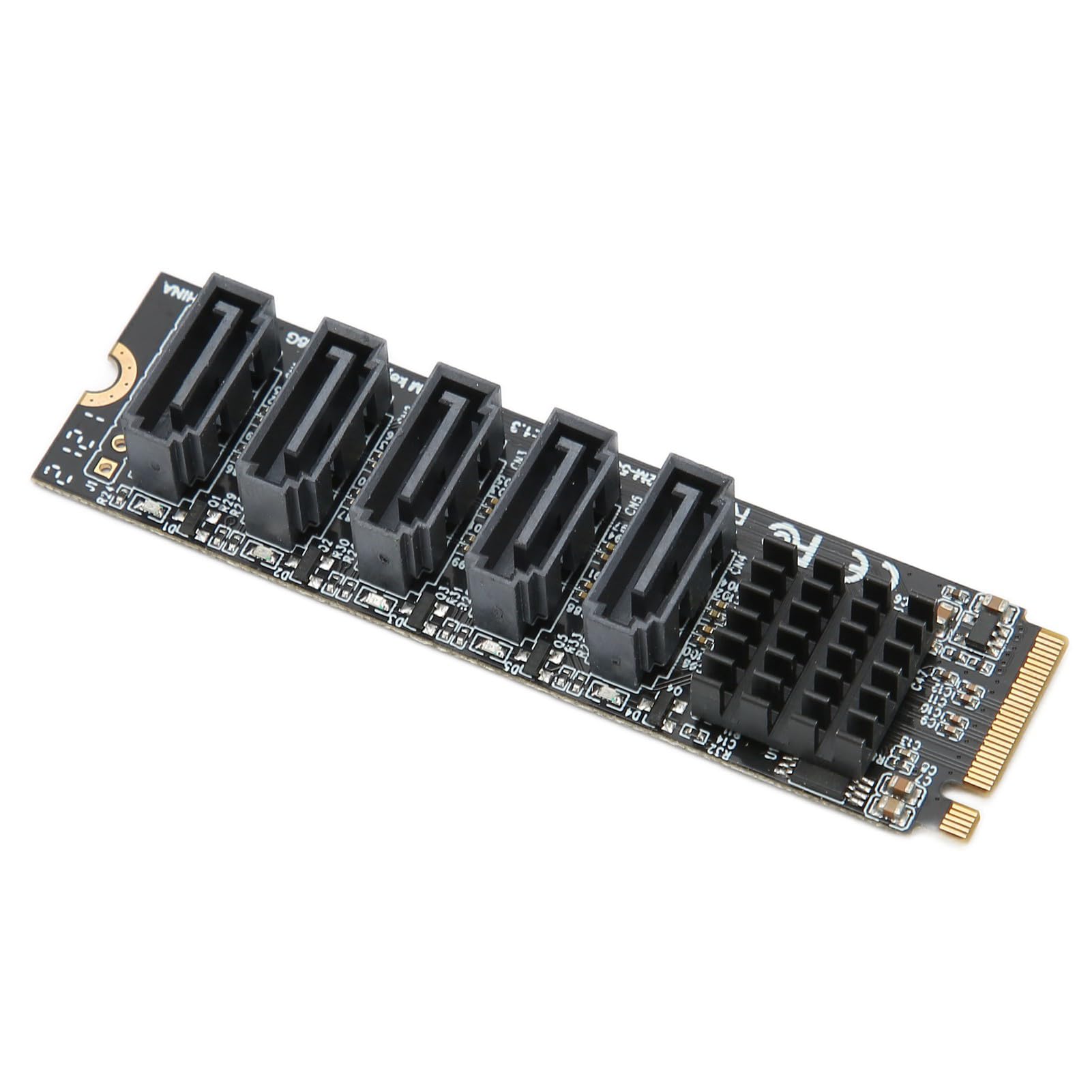 Vikye PCIE M.2 to SATA3.0 Adapter Card, PCIE3.0 X2 Upstream 16Gbps, Downstream 5X SATA3.0 6Gbps, JMB585 Chip, High Speed Transmission, Stable Operation,