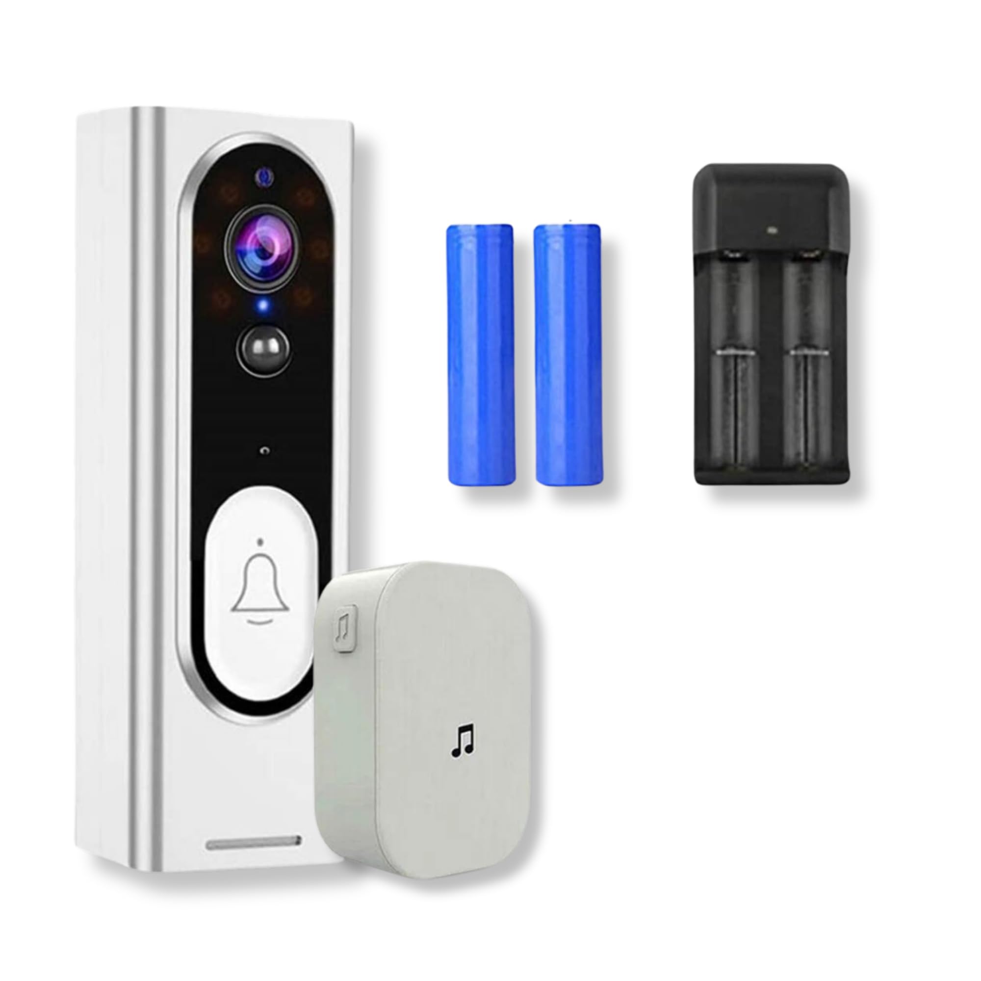 THE PERFECT PART Wireless Doorbell - Wireless Doorbell Chime with HD Security Camera, Battery Operated Front Door Camera with Receiver, Wireless Doorbells for Home with 2 Way Audio & Motion Detector 1