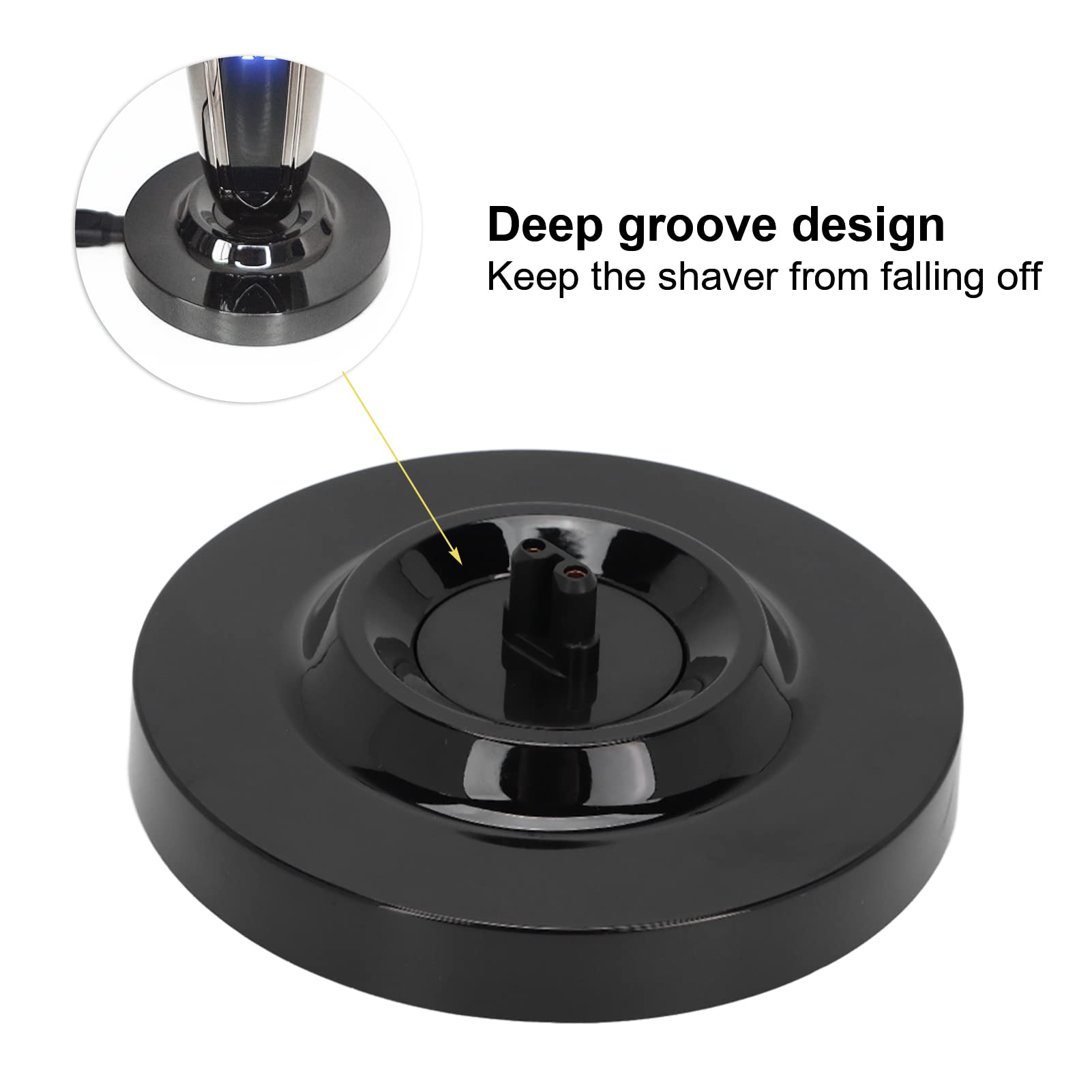 Universal Electric Shaver Charging Stand Round Shape Mens Electric Shaving Charging Base Beard Trimmer Power Supply Charging Dock Black 4