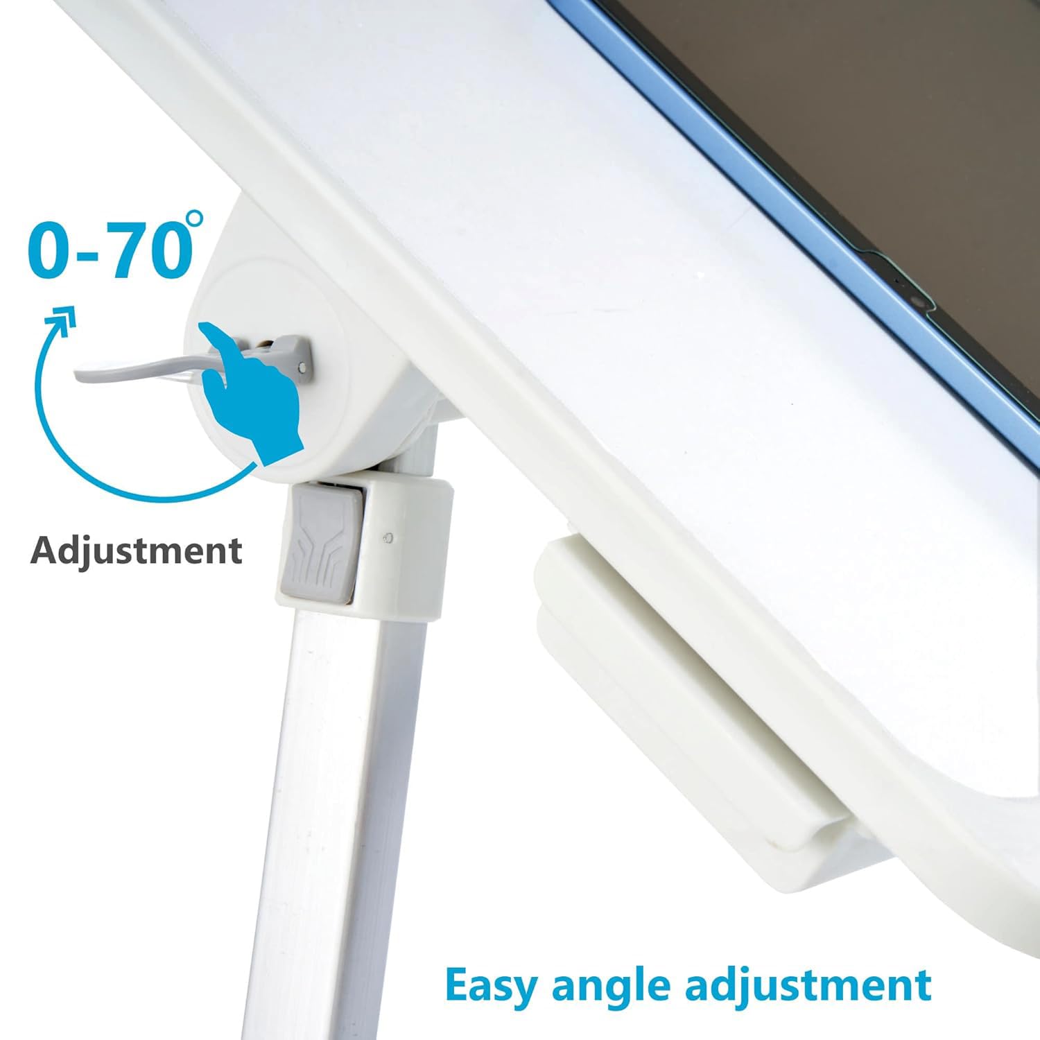 Tarkan Laptop Bed Tray Table, Foldable Desk Stand with Adjustable Height & Angle, Drawer, USB Hub with LED Light & Fan (White) 5