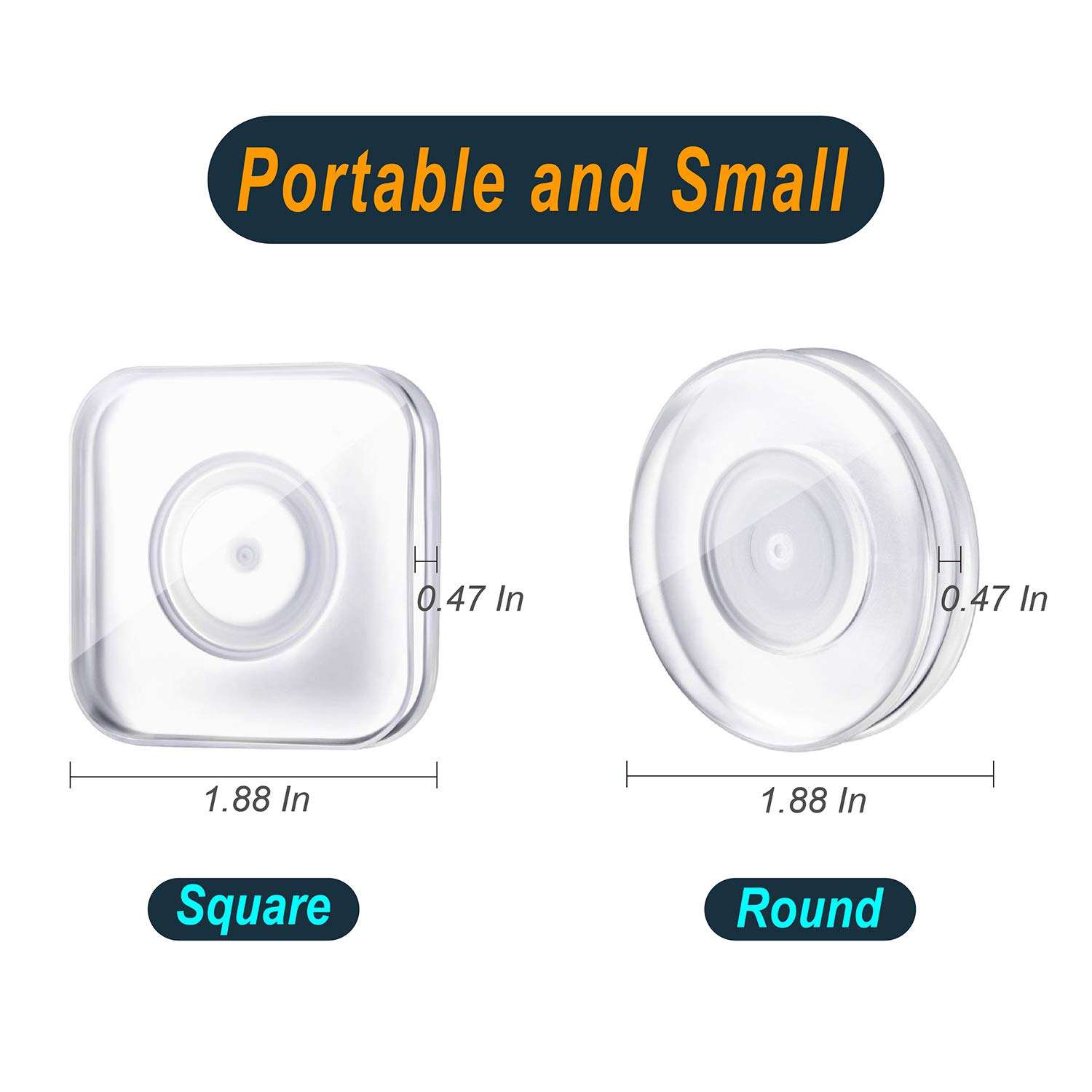 4 Pcs Nano Magic Paste Nano Gel Pad PU Material Velcro, Washable Reusable Transparent Non-Adhesive Magic Car Phone Holder,Application for Car,Home,Office Storage of Various Small Device and Items 2