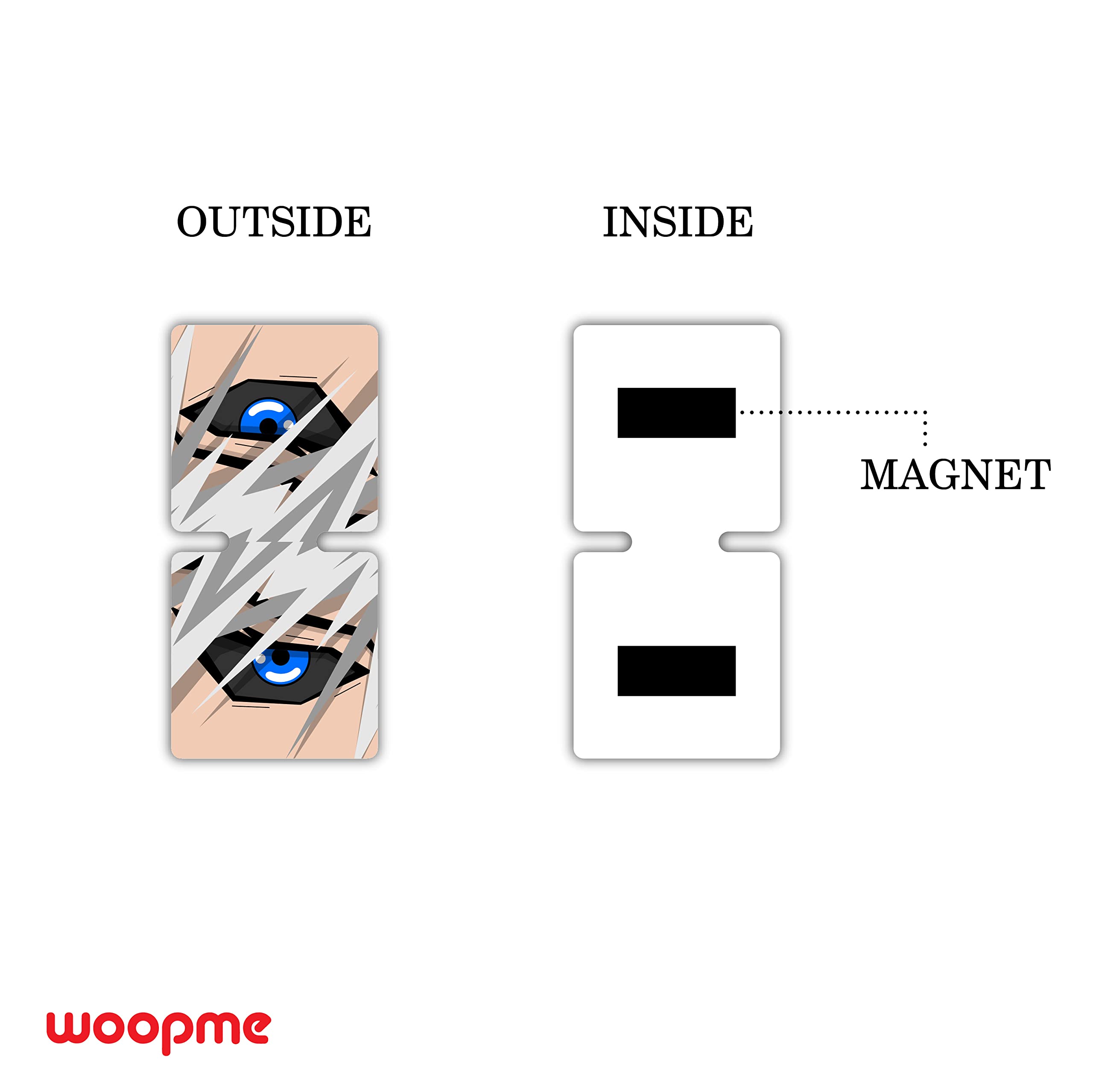 woopme® Cartoon Anime Eyes Printed Magnetic Bookmark for Students Boys Girls Kids Book Lovers Readers Gift Magnetic Page Clips Folding 5 PCs 3