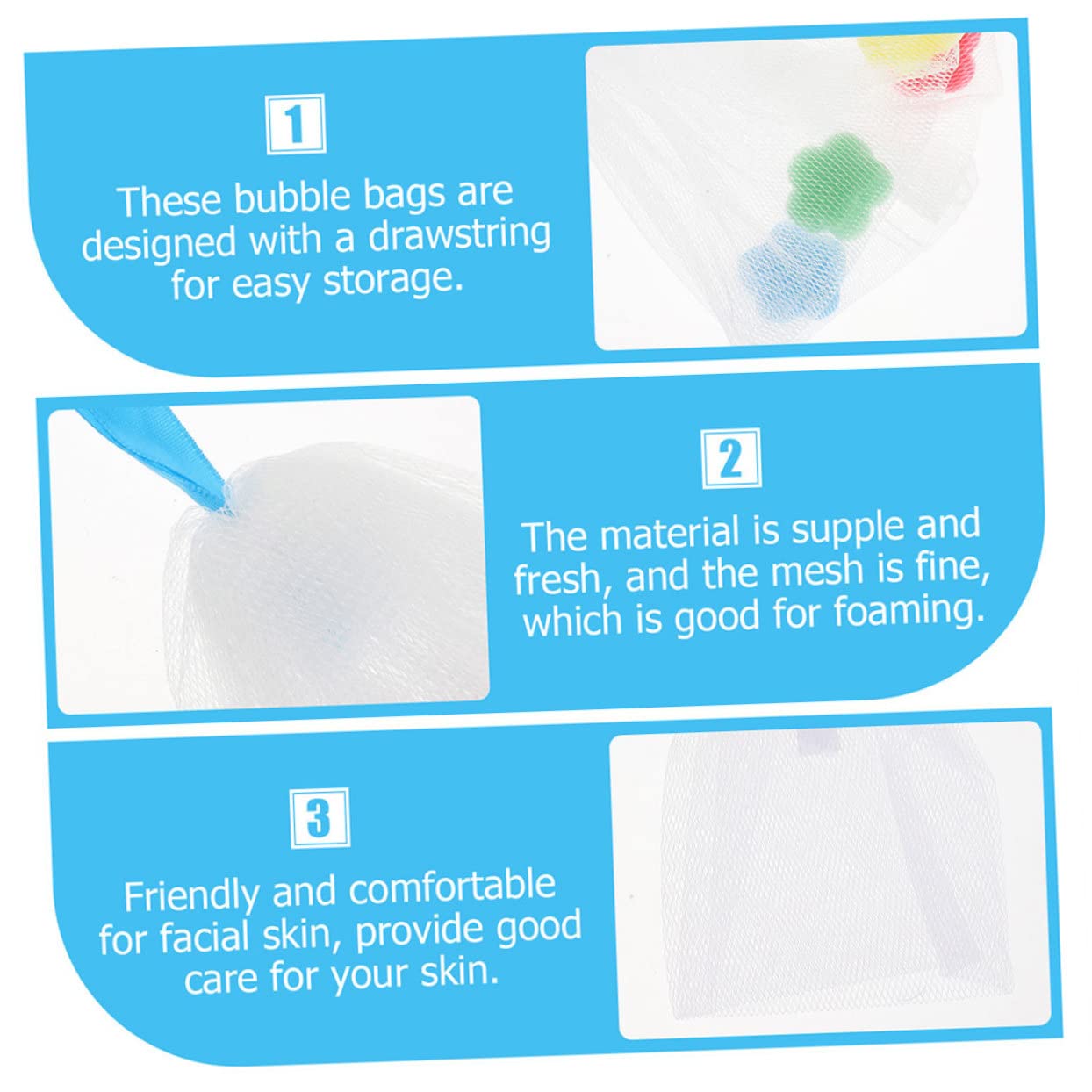 minkissy 20 Pcs Foaming Net Face Foam Nets Bar Soap Purpose Soap Net Soap Soap Foaming Net Foam Face Wash Pouches Cleaning Soap Cleansing Foaming Cup or 4